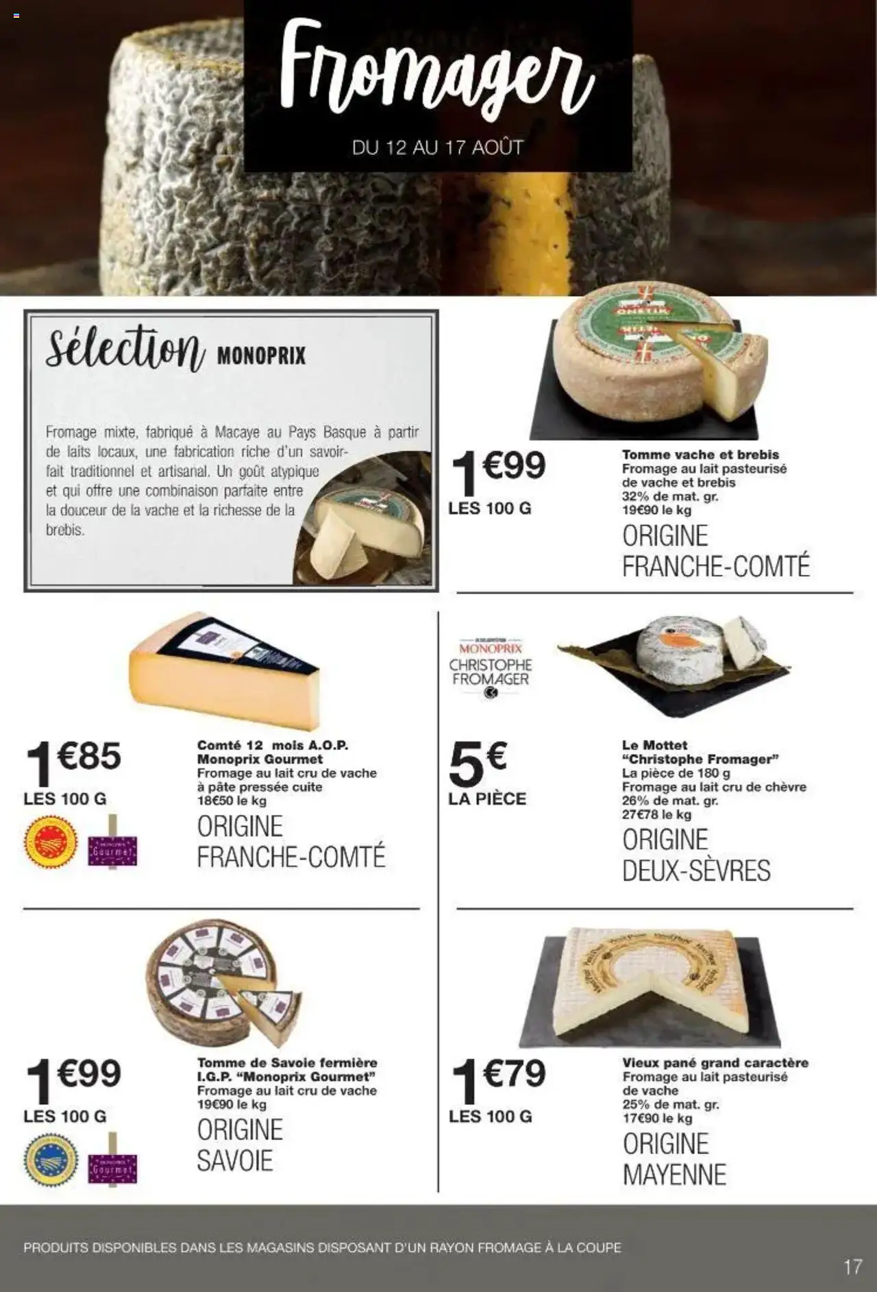  | Page: 17 | Produits: Lait, Fromage, Combinaison