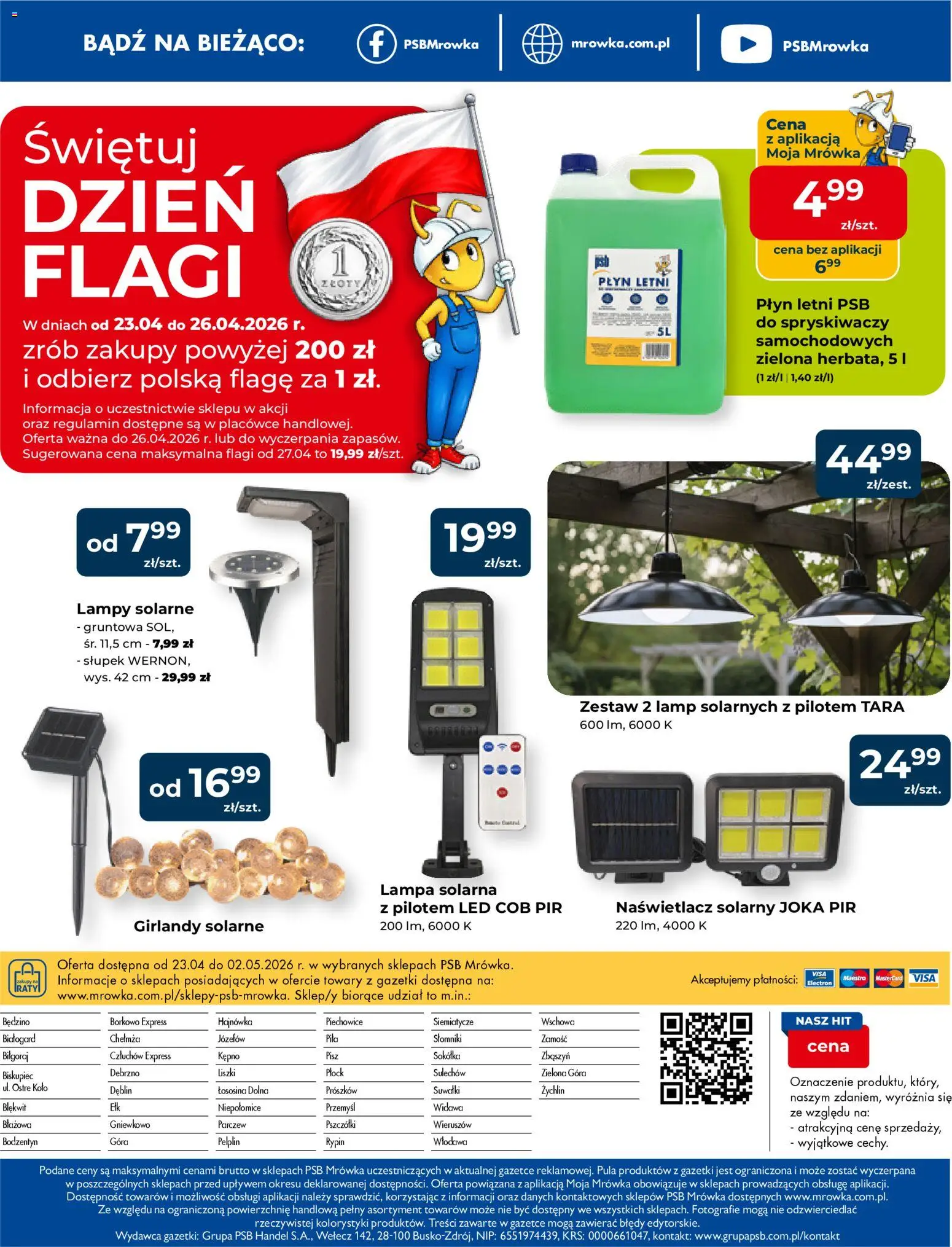 Mrówka gazetka - Rypin od 23.04.2026 | Strona: 4 | Produkty: Lampa solarna, Lampa