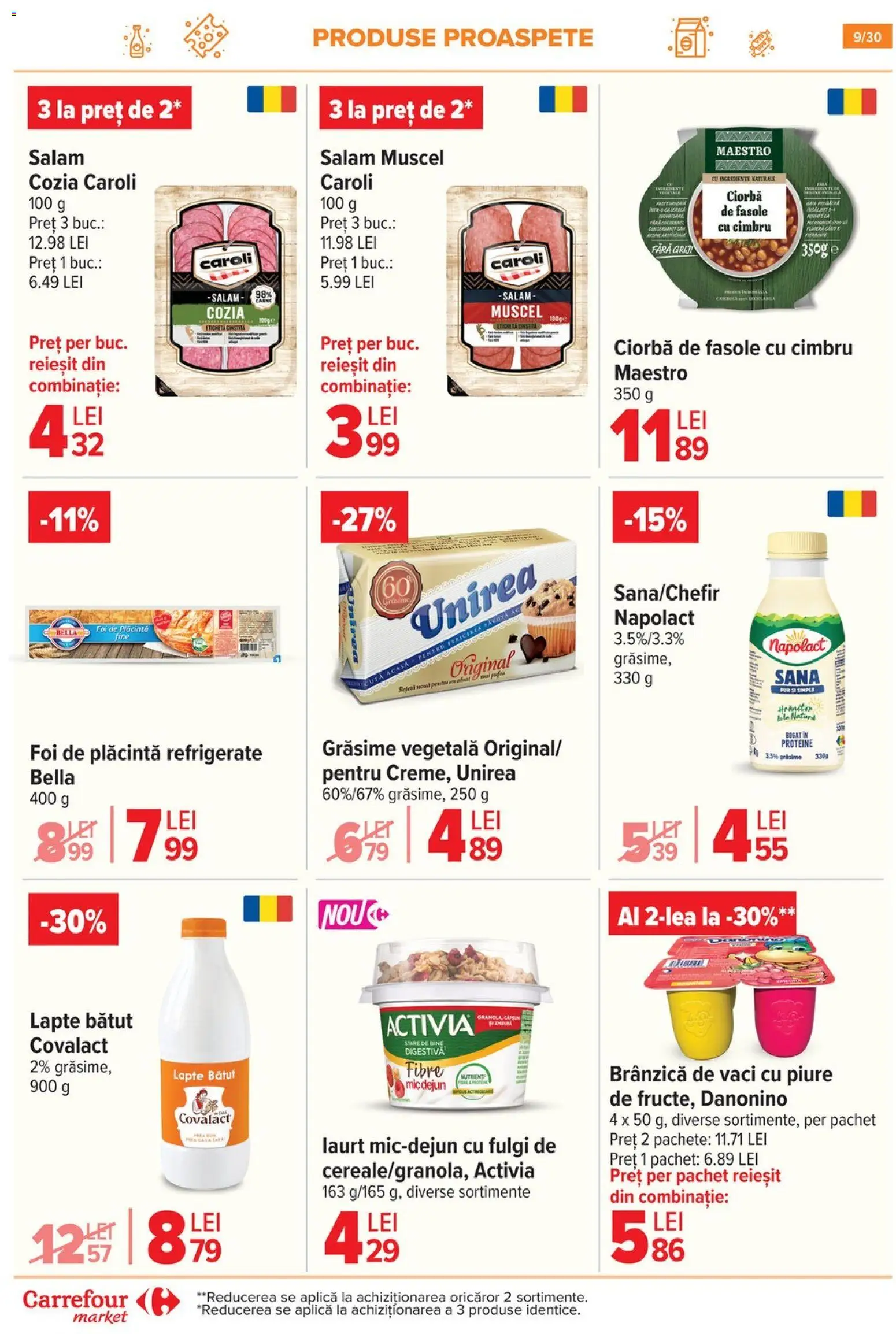 Noul catalog Carrefour – valabil de la 05.11.2025 | Pagină: 9 | Produse: Masaüstü kılıfı, Plăcintă, Lapte, Fulgi