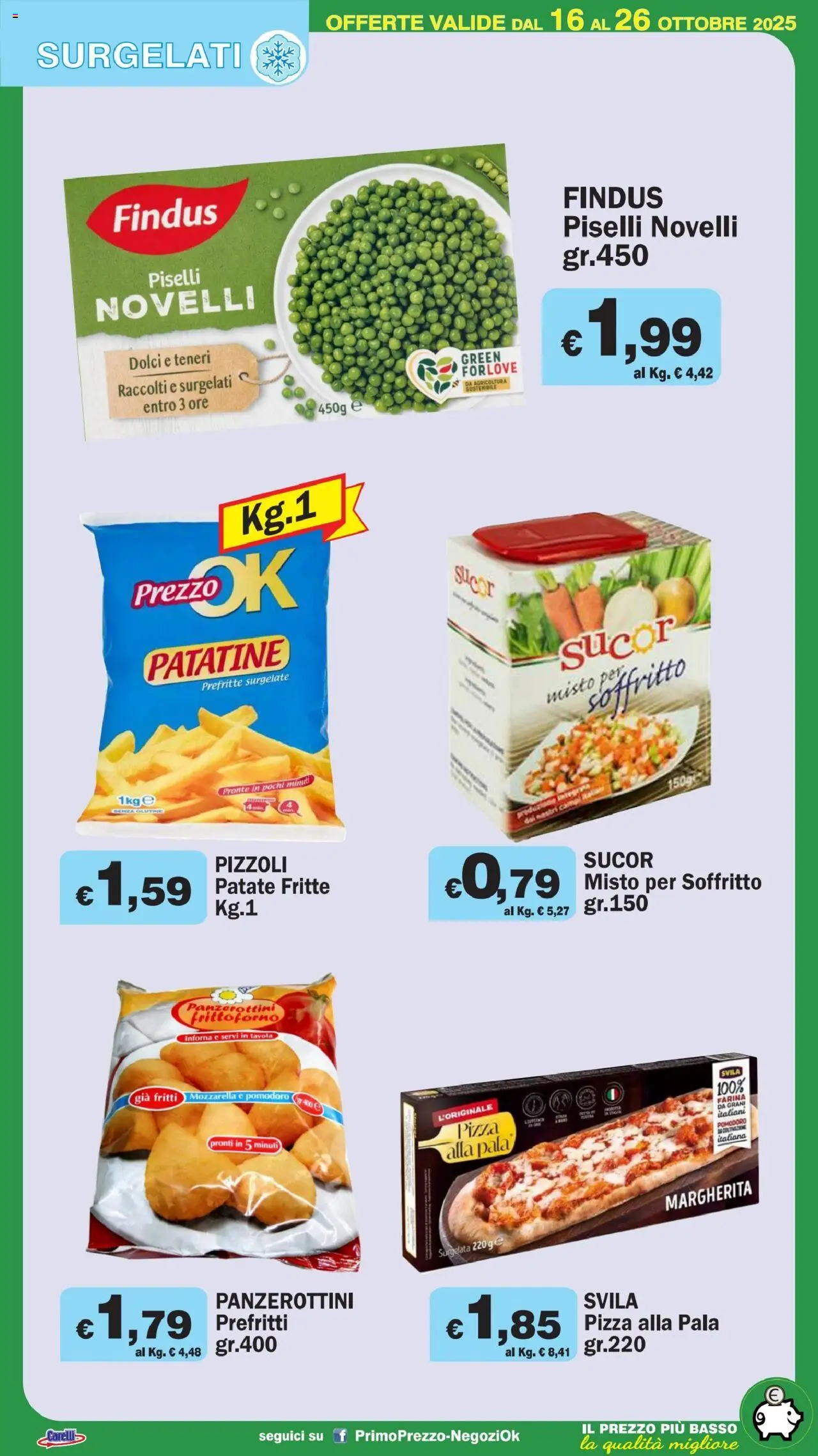 Volantino Primo Prezzo del 16.10.2025 | Pagina: 34 | Prodotti: Pizza, Pomodoro, Farina, Piselli