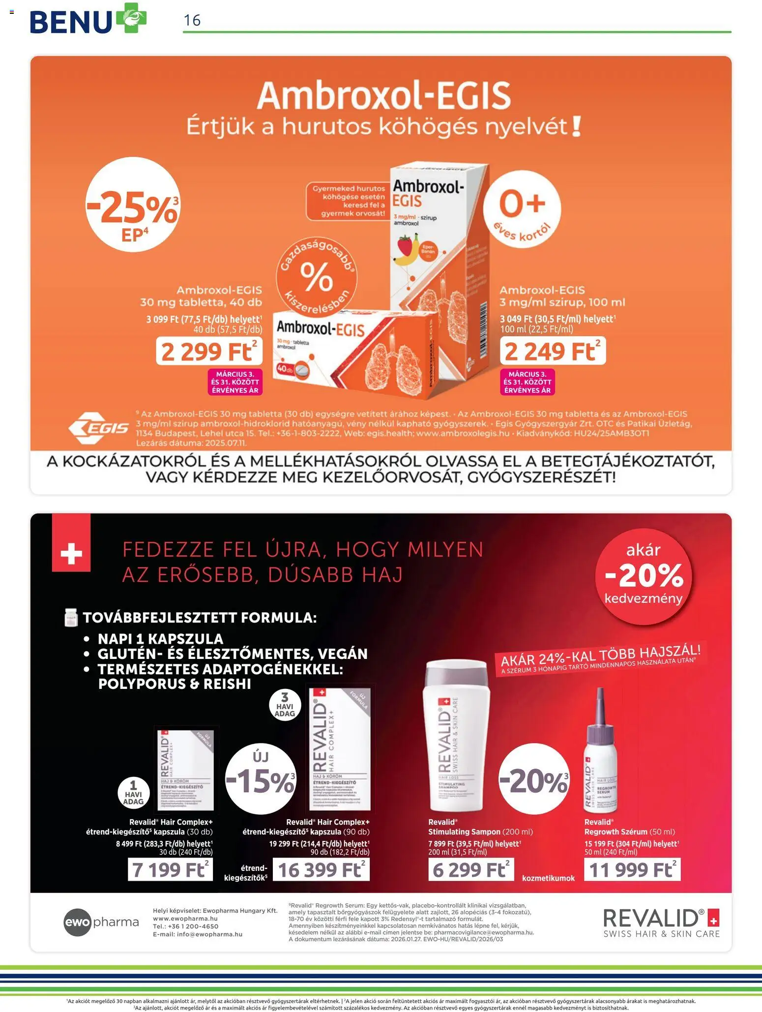 BENU Gyógyszertárak akciós ujság - amely érvényes a következő dátumtól: 01.03.2026 | Oldal: 16 | Termékek: Sampon, Banán, Vegán