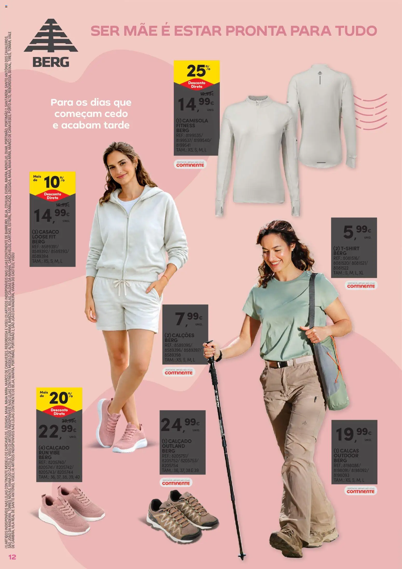 Continente Dia da Mãe │ válido de 14.04.2026 | Página: 12 | Produtos: Casaco, Calças, Calções, Camisola