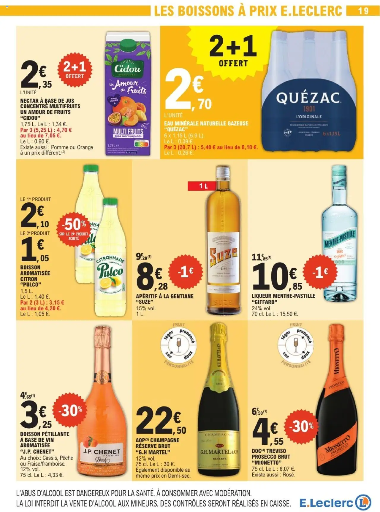  | Page: 19 | Produits: Eau minérale, Orange, Base, Vin