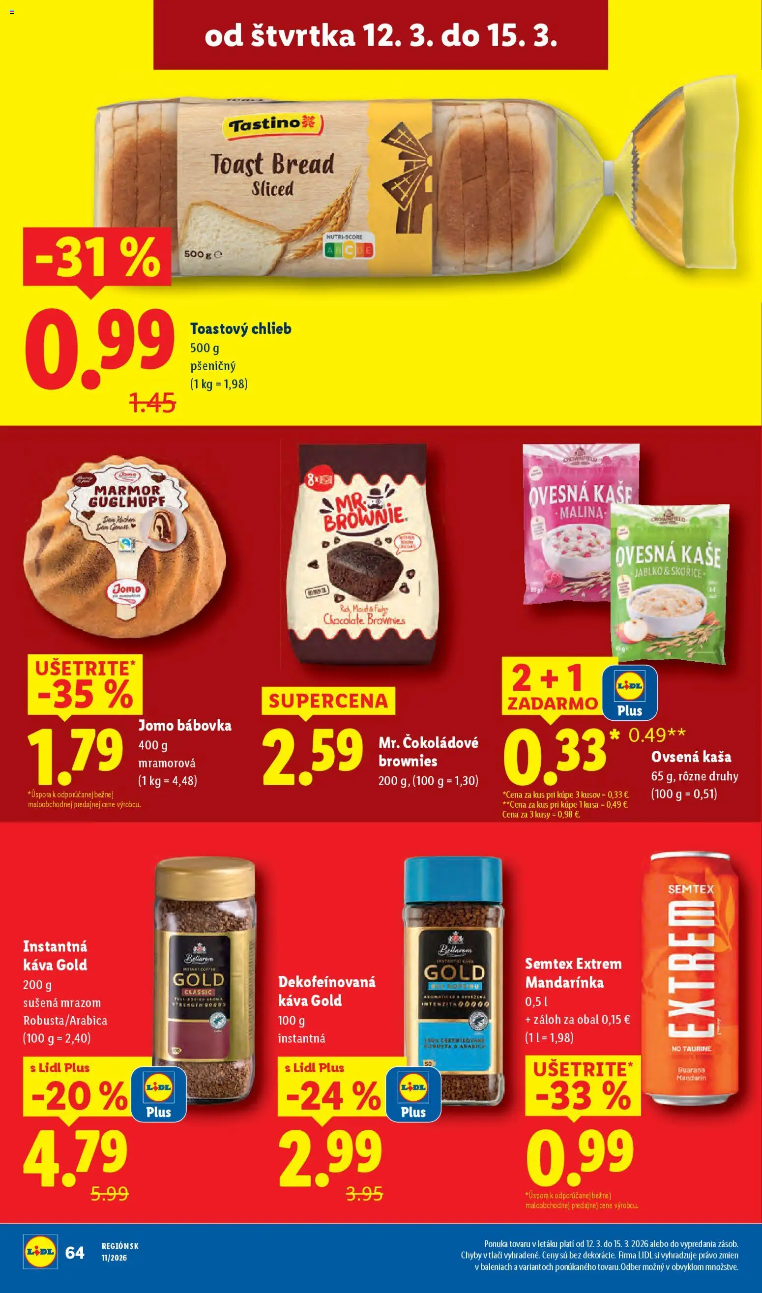 Nové Lidl akcie – leták je platný od 09.03.2026 | Strana: 68 | Produkty: Chlieb, Káva