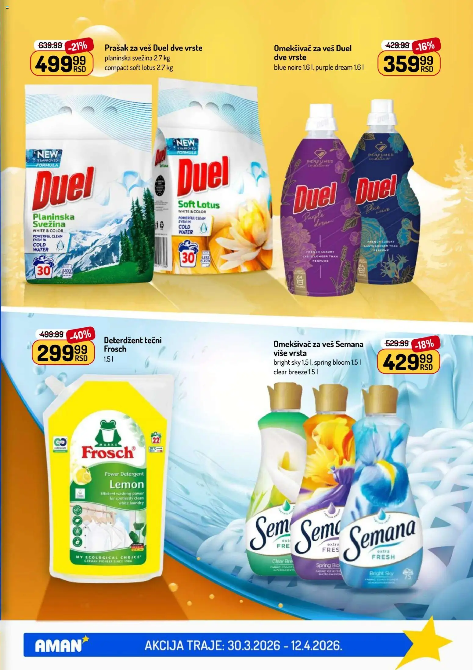 Aman katalog - važi od 30.03.2026 | Strana: 41 | Proizvode: Deterdžent, Prašak za veš, Omekšivač za veš