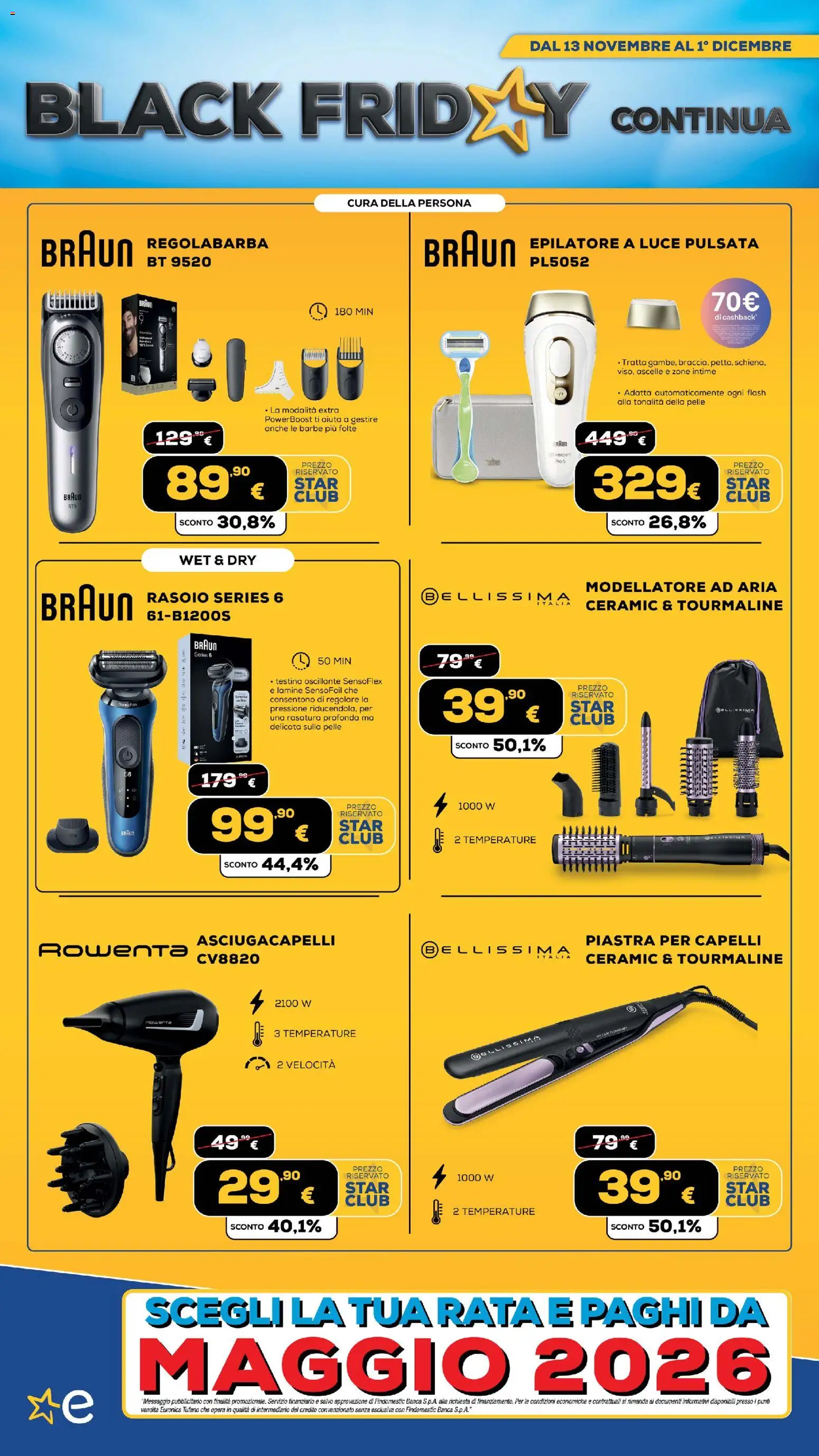 Volantino Euronics del 13.11.2025 | Pagina: 509 | Prodotti: Rasoio, Epilatore, Asciugacapelli, Piastra per capelli