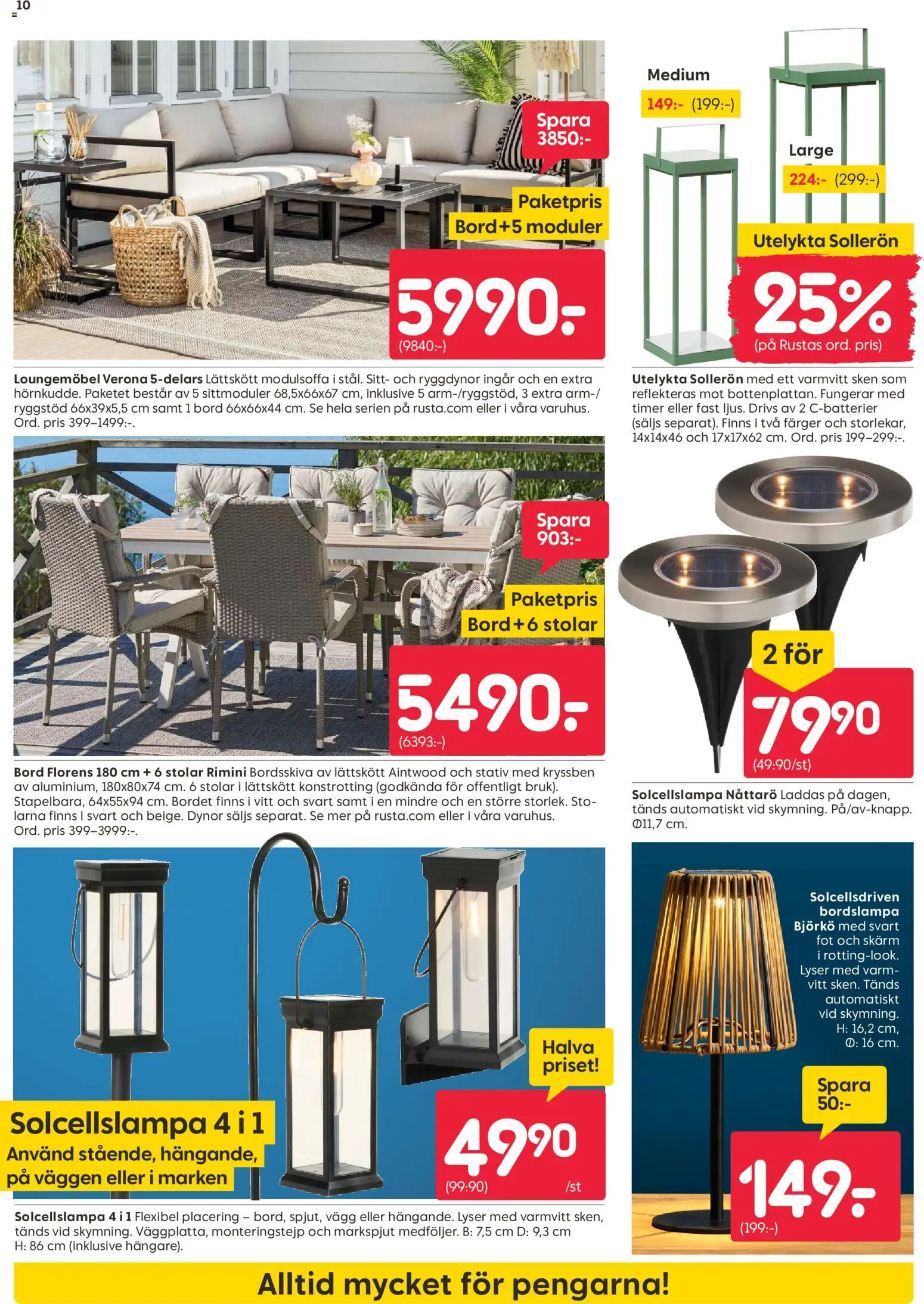 Rusta reklamblad aktuell från 07.04.2026 | Sida: 10 | Produkter: Dynor, Bordslampa, Bord