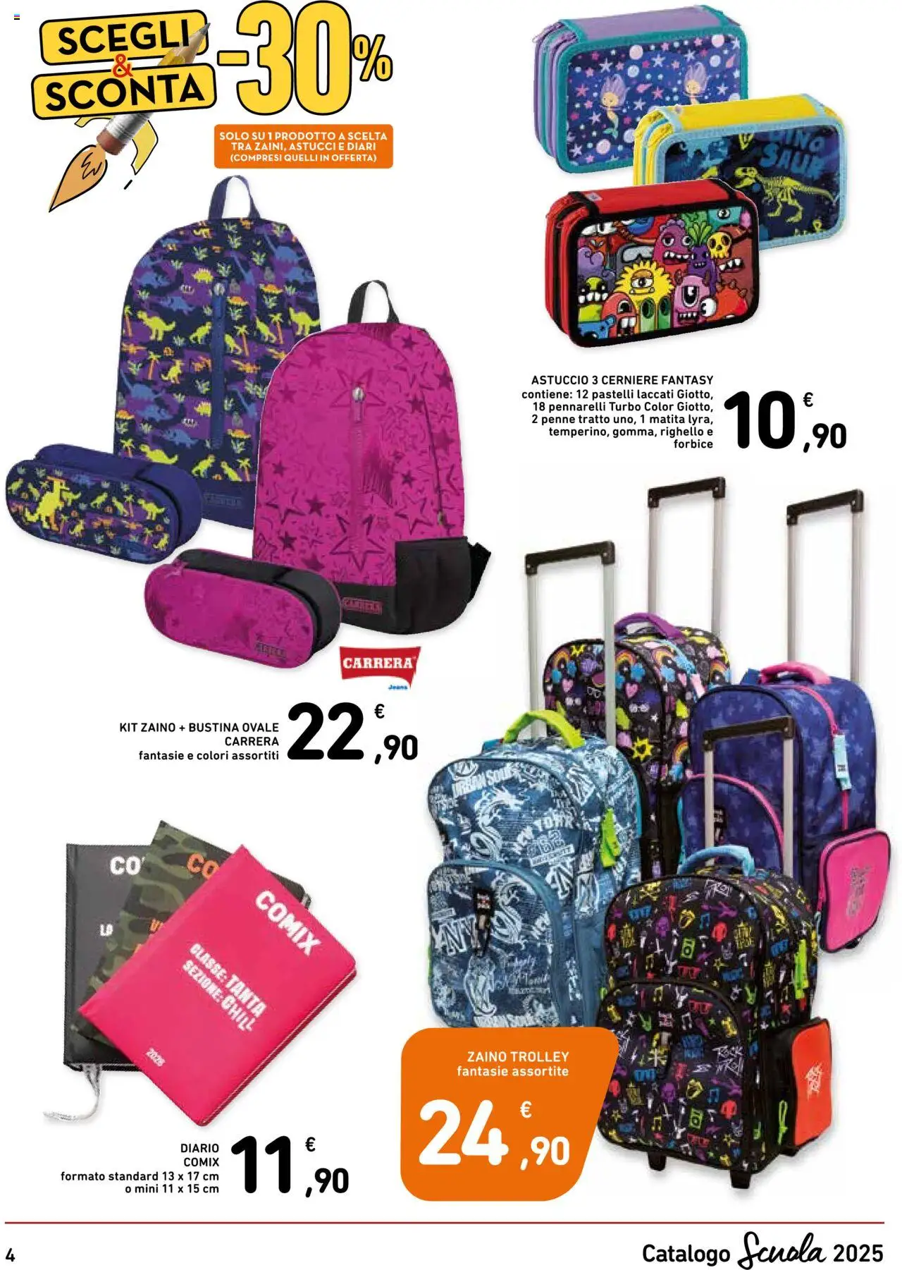 Volantino Conad del 17.07.2025 | Pagina: 4 | Prodotti: Zaino, Astuccio, Pastelli, Trolley