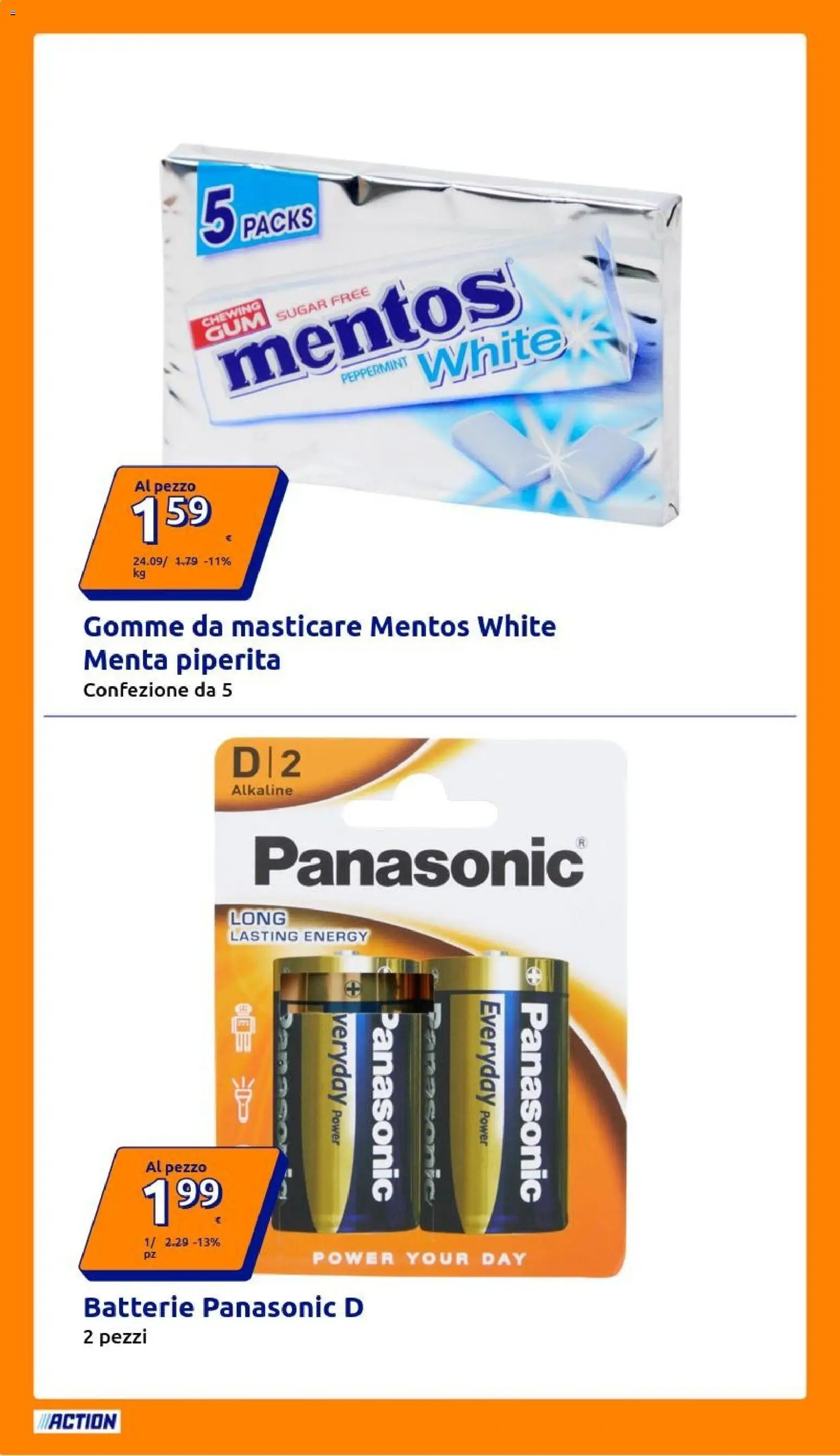 Volantino Action del 22.04.2026 | Pagina: 14 | Prodotti: Menta, Gomme da masticare, Batterie