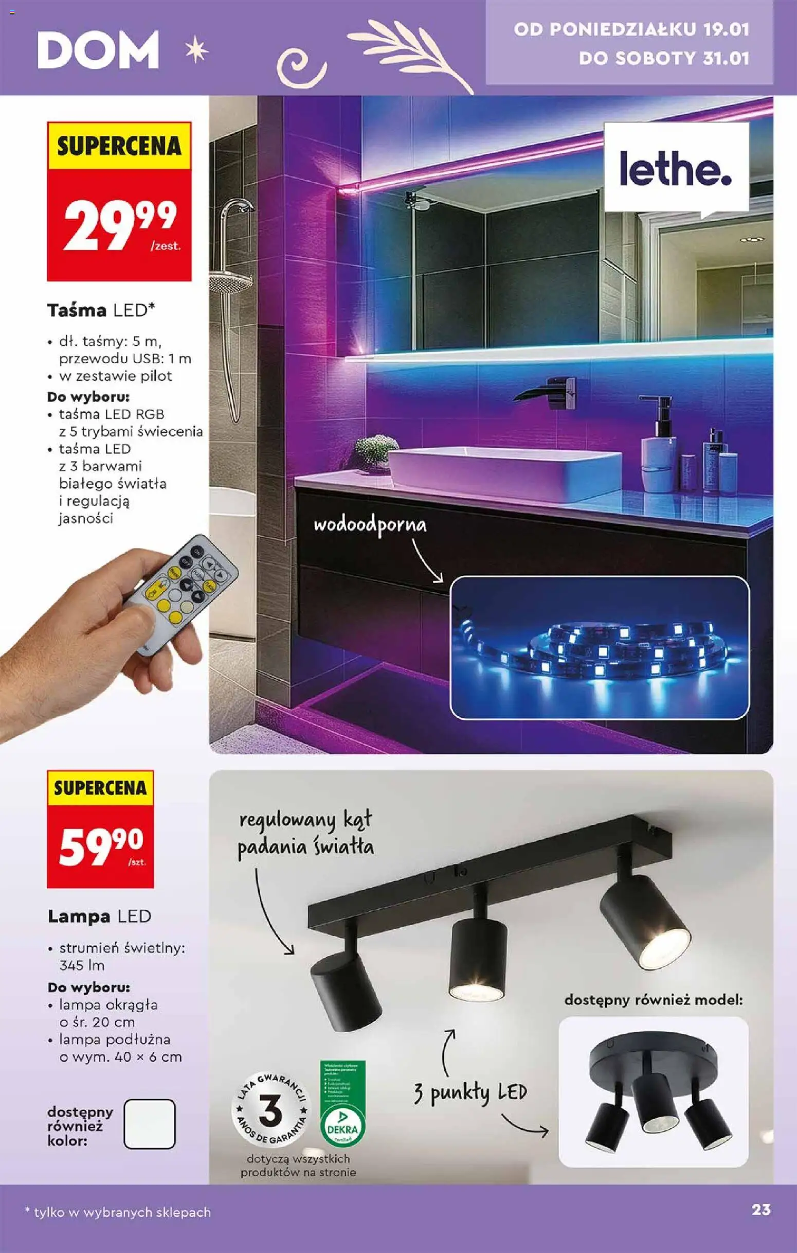 Biedronka gazetka - Hity i inspiracje od 17.01.2026 | Strona: 23 | Produkty: USB, Lampa, Taśma LED