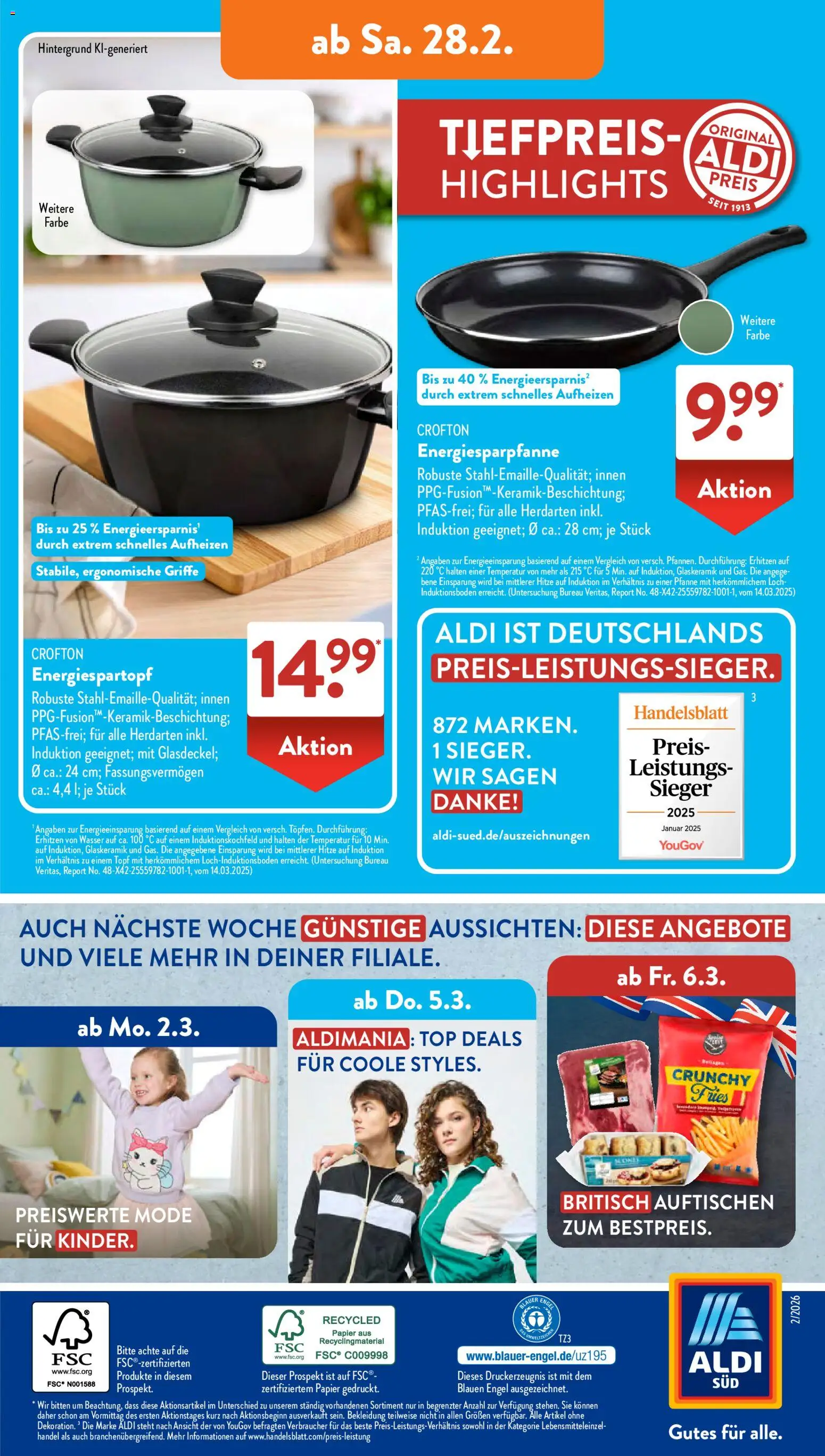 Aldi Süd Prospekt 	 – gültig ab 23.02.2026 | Seite: 26 | Produkte: Top, Wasser, Bekleidung