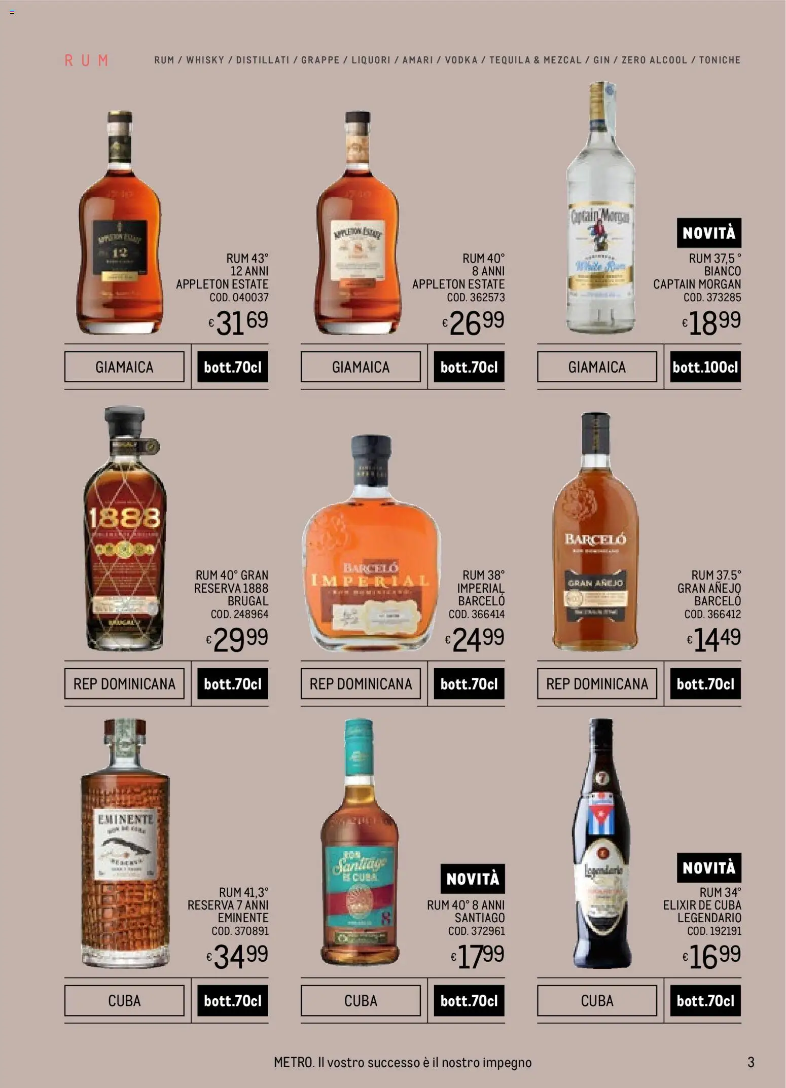 Volantino Metro del 06.11.2025 | Pagina: 3 | Prodotti: Gin, Vodka, Whisky, Tequila