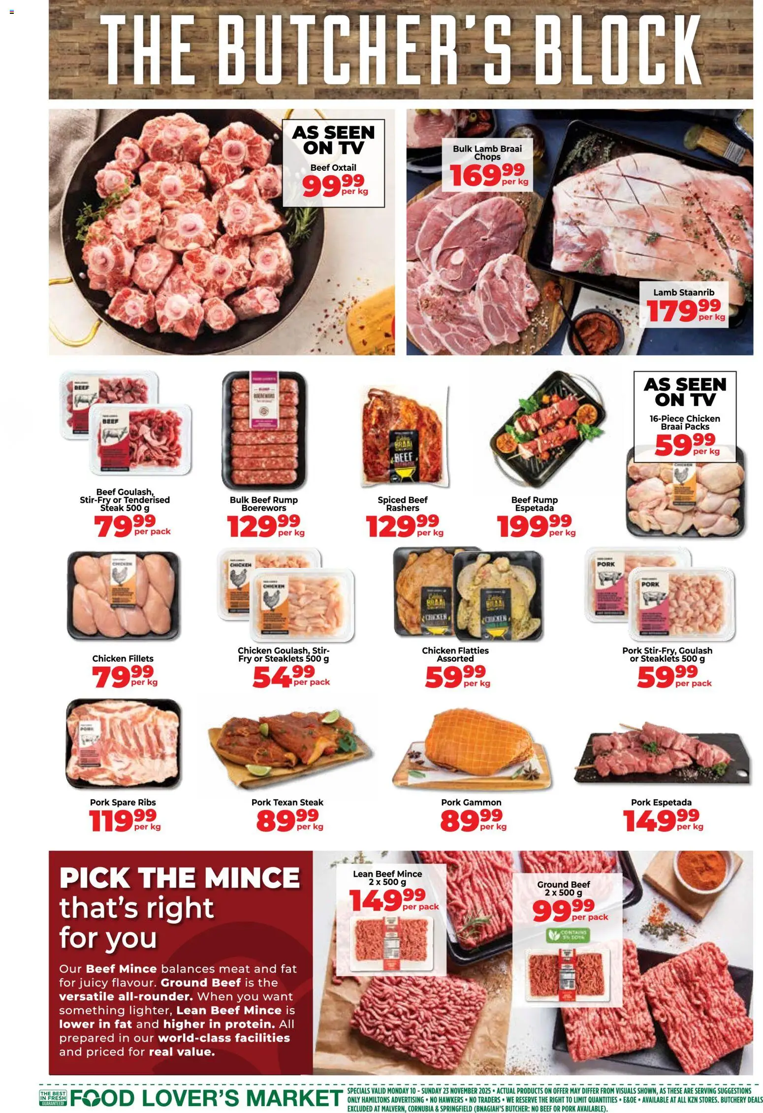 New Food Lover's Market catalogue – valid from 10.11.2025 | Page: 3 | Products: TV, Boerewors, Ribs, Pork