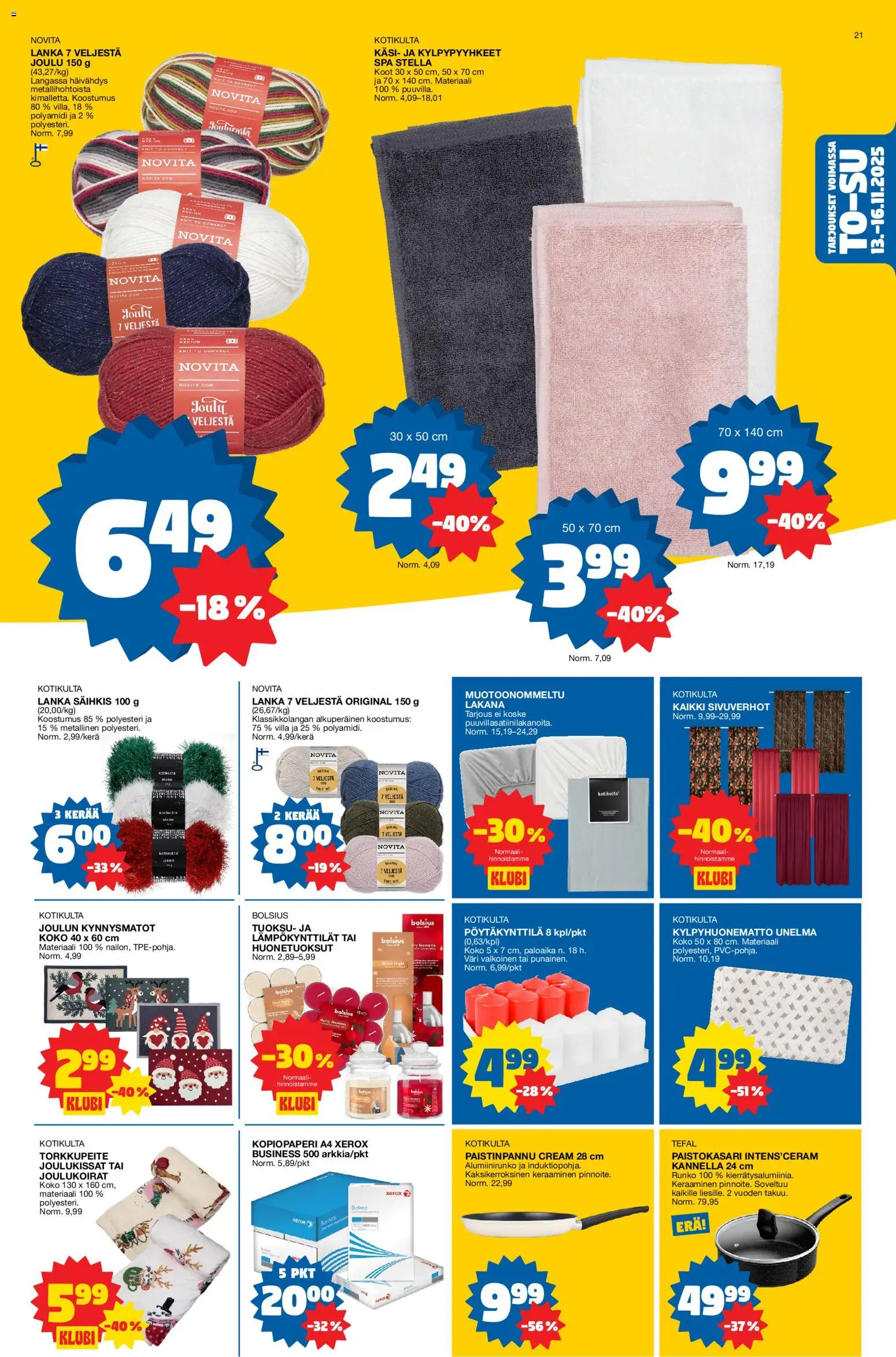 Tokmanni - Black Friday – voimassa 10.11.2025 alkaen | Sivu: 21 | Tuotteet: Tuoksu, Paistinpannu, Lakana