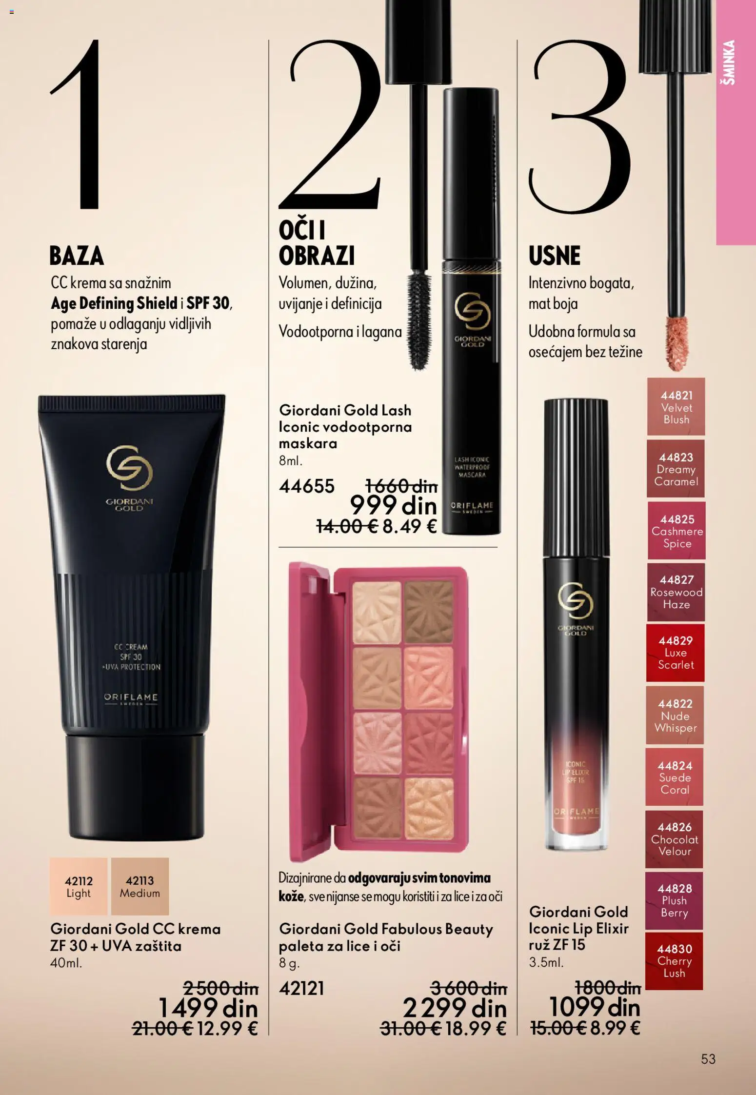 Oriflame katalog - važi od 22.04.2026 | Strana: 53 | Proizvode: CC krema, Maskara, Krema