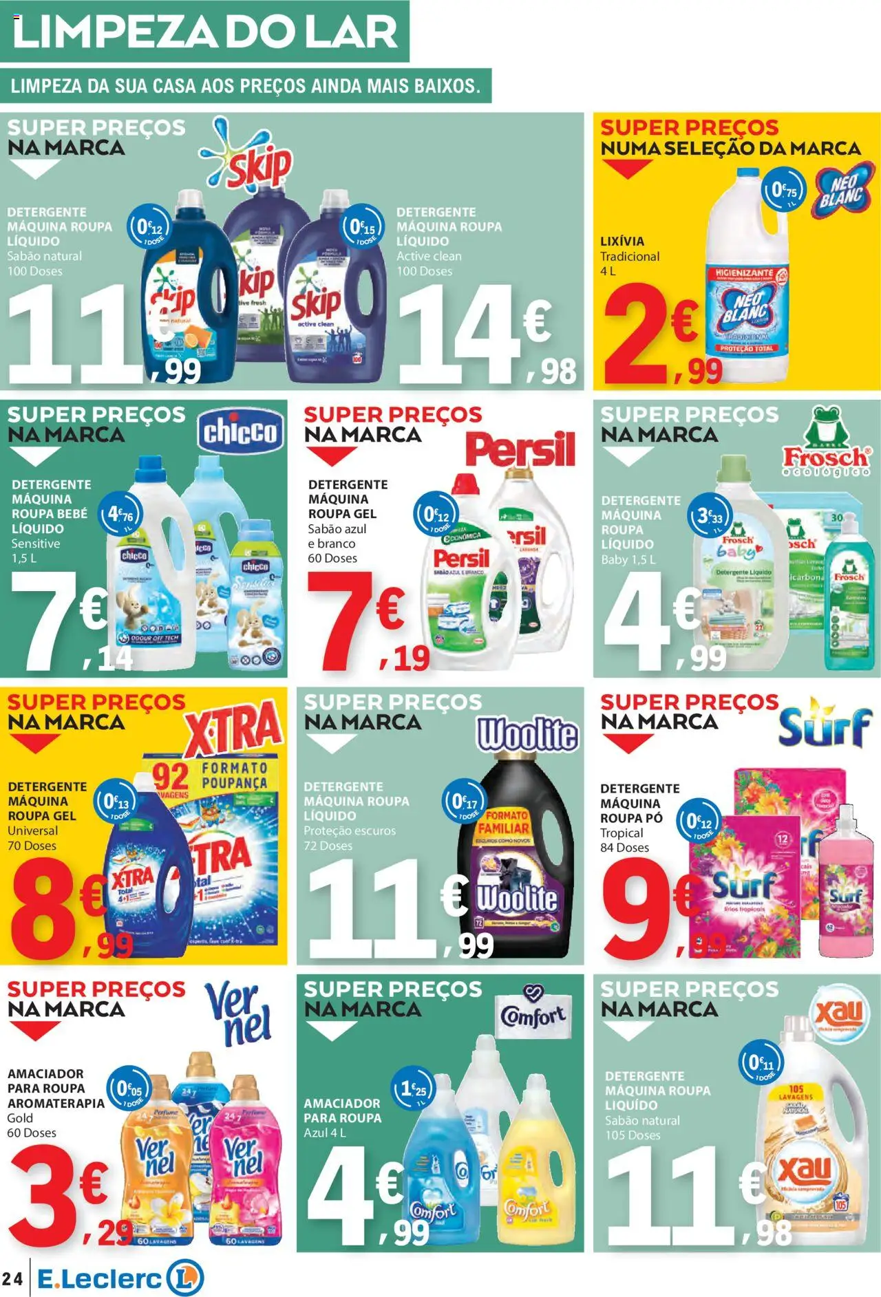 E.Leclerc folheto │ válido de 21.08.2025 | Página: 24 | Produtos: Pó, Sabão, Detergente, Persil