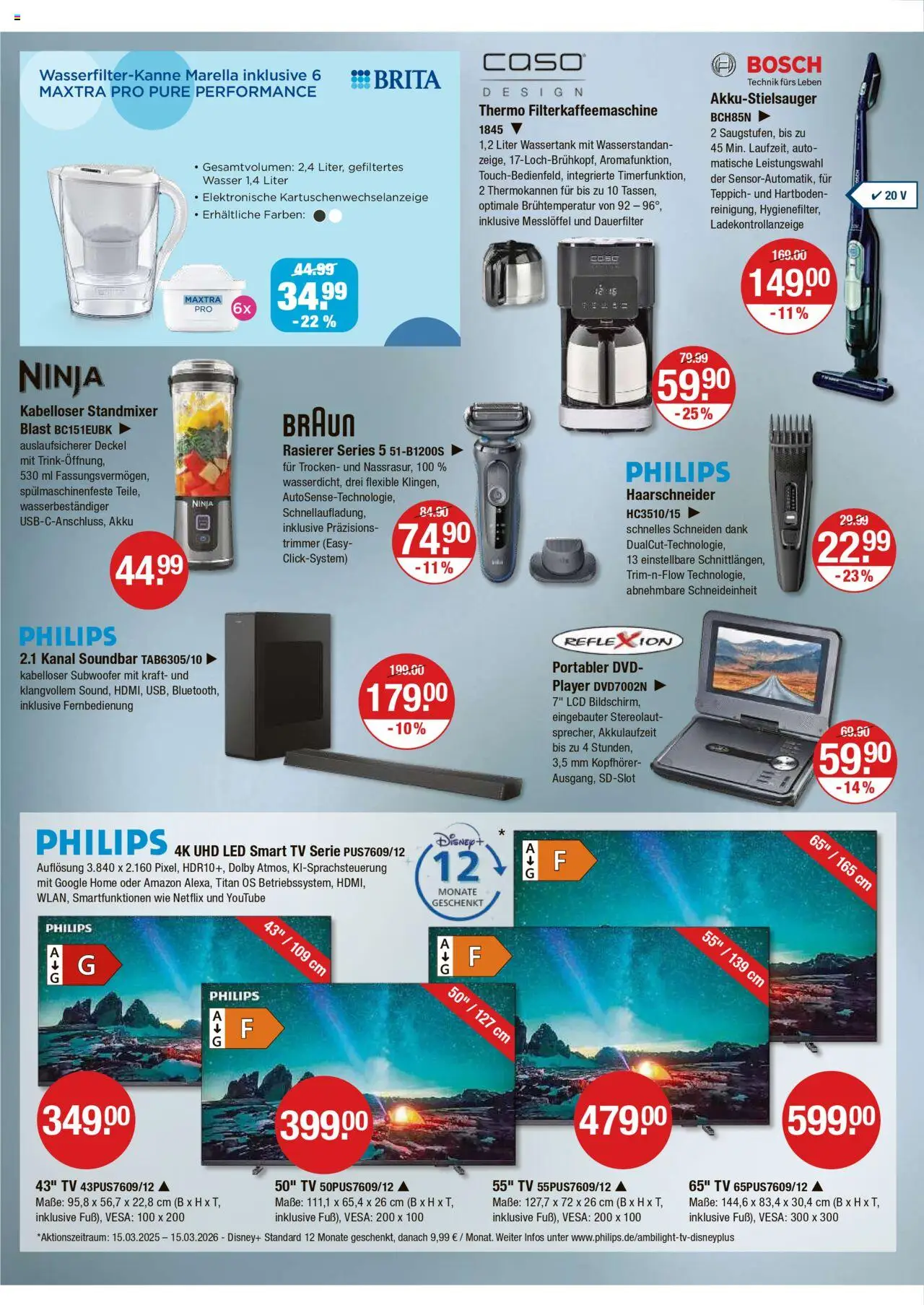 V-Markt - Schwaben/Oberbayern - gültig ab dem 03.07.2025 | Seite: 14 | Produkte: Bosch, Rasierer, Filterkaffeemaschine, Kopfhörer