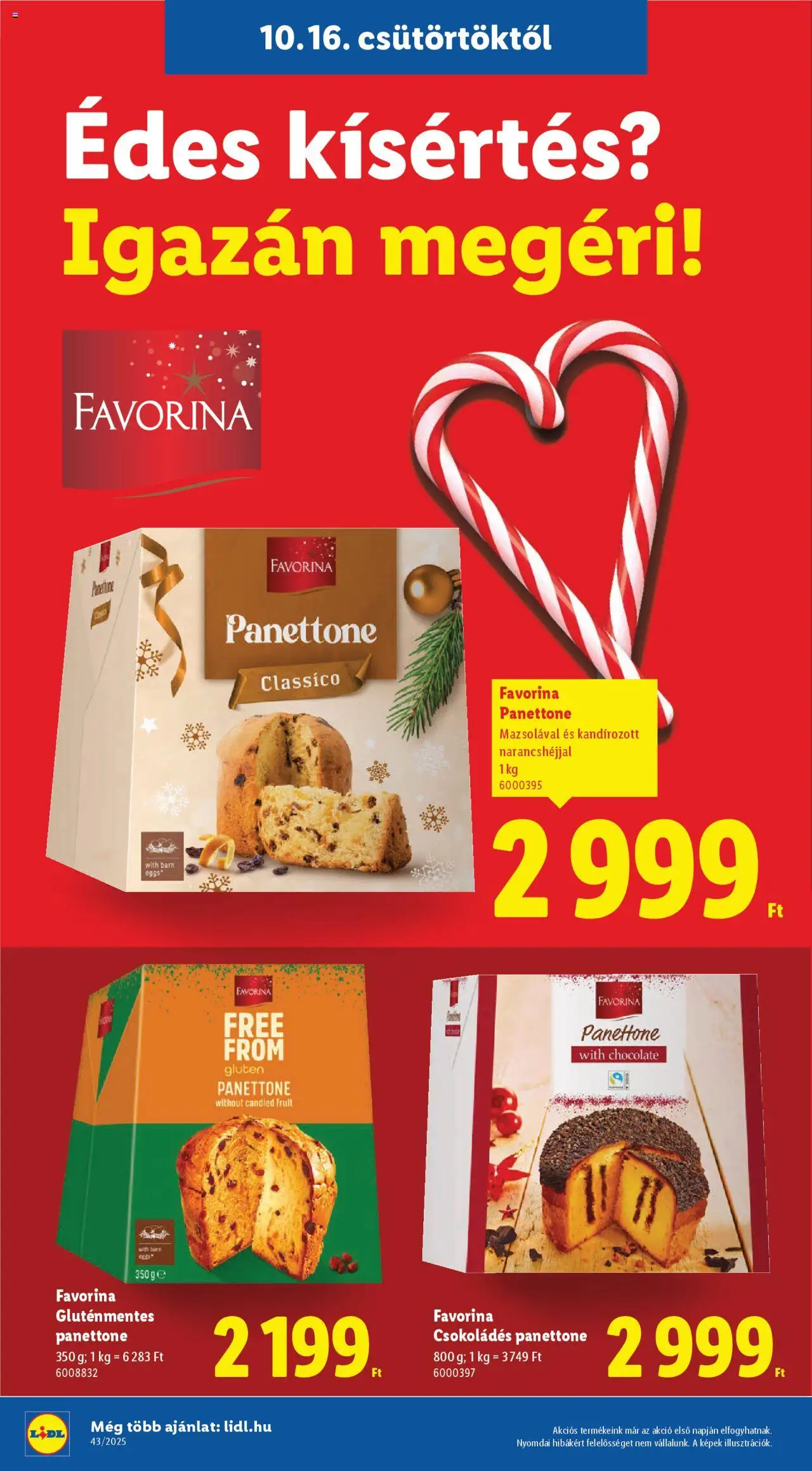 Lidl akciós ujság - amely érvényes a következő dátumtól: 16.10.2025 | Oldal: 2 | Termékek: Panettone, Gluténmentes