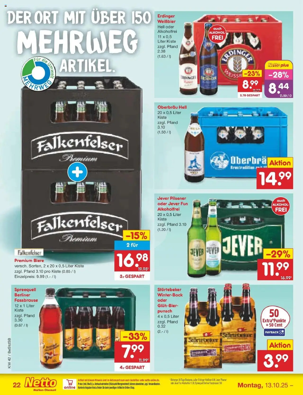 Netto Marken-Discount Prospekt 	 – gültig ab 13.10.2025 | Seite: 24 | Produkte: Berliner, Erdinger, Jever, Fassbrause