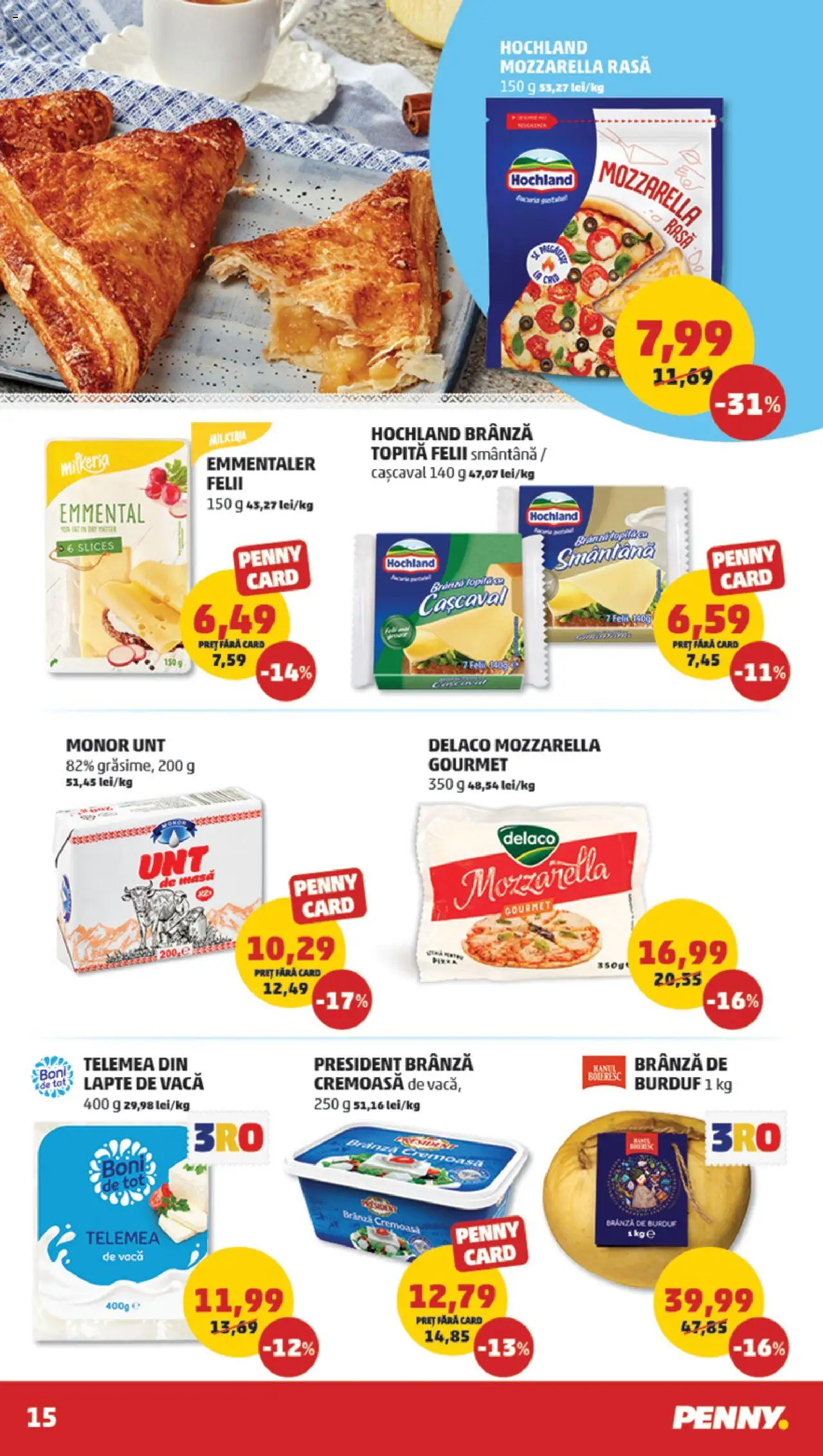 Noul catalog PENNY – valabil de la 17.09.2025 | Pagină: 15 | Produse: Light Kedi Konservesi, Lapte, Unt, Pizza