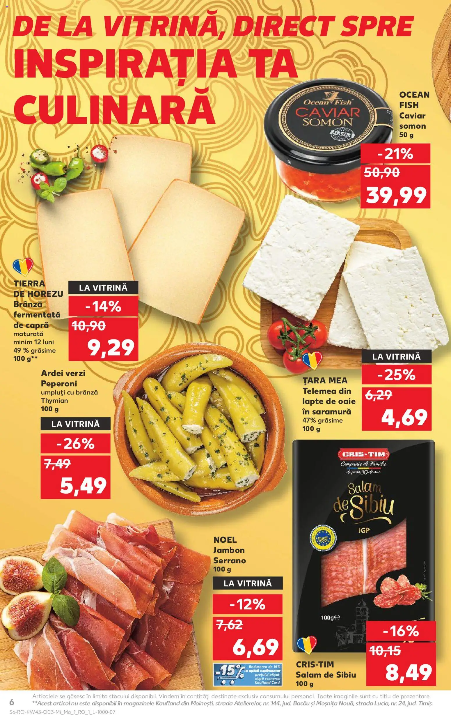 Noul catalog Kaufland – valabil de la 05.11.2025 | Pagină: 6 | Produse: Vitrină, Brânză, Salam, Paste