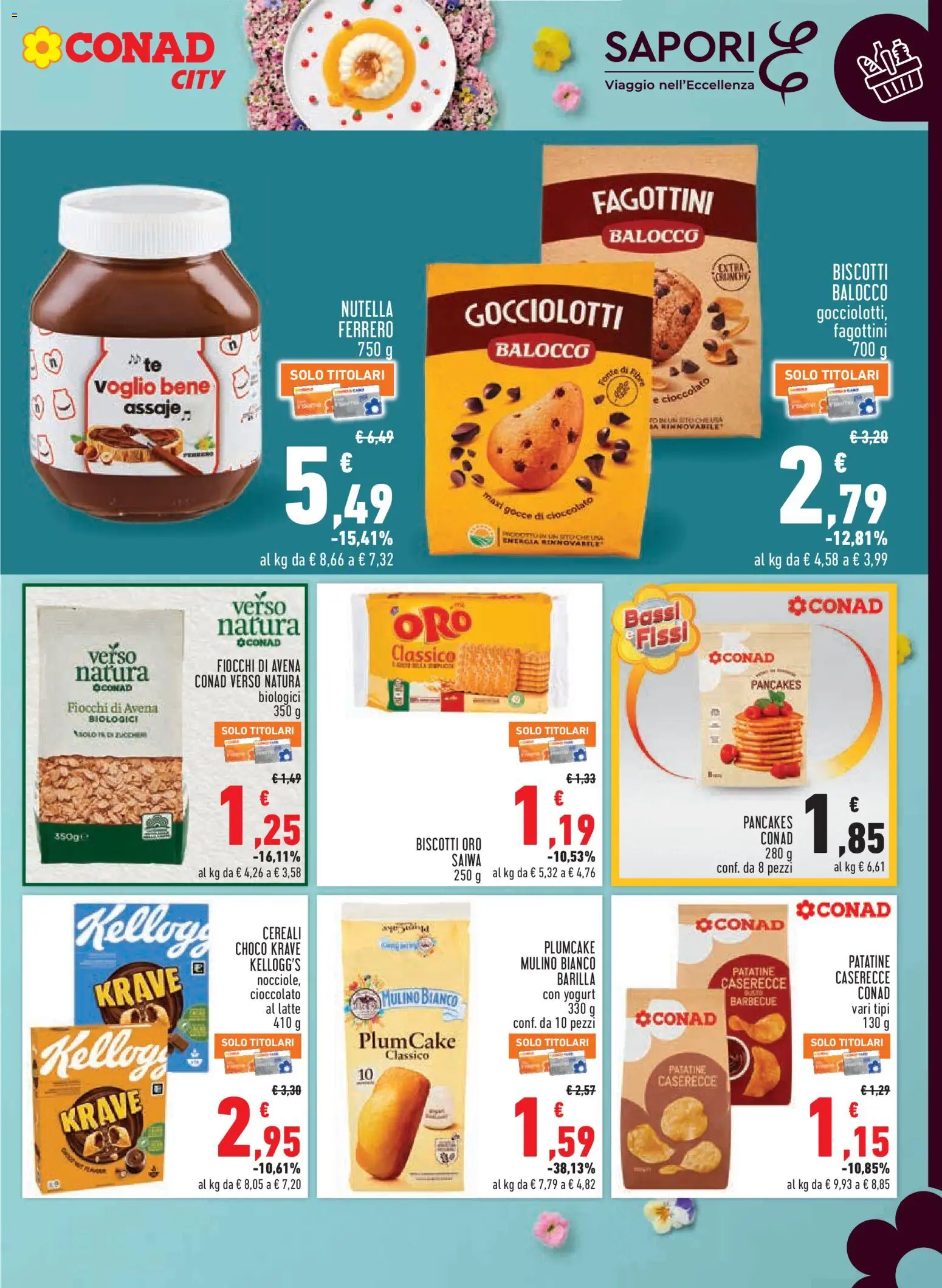 Volantino Conad del 26.03.2026 | Pagina: 13 | Prodotti: Yogurt, Cioccolato, Cereali, Nutella