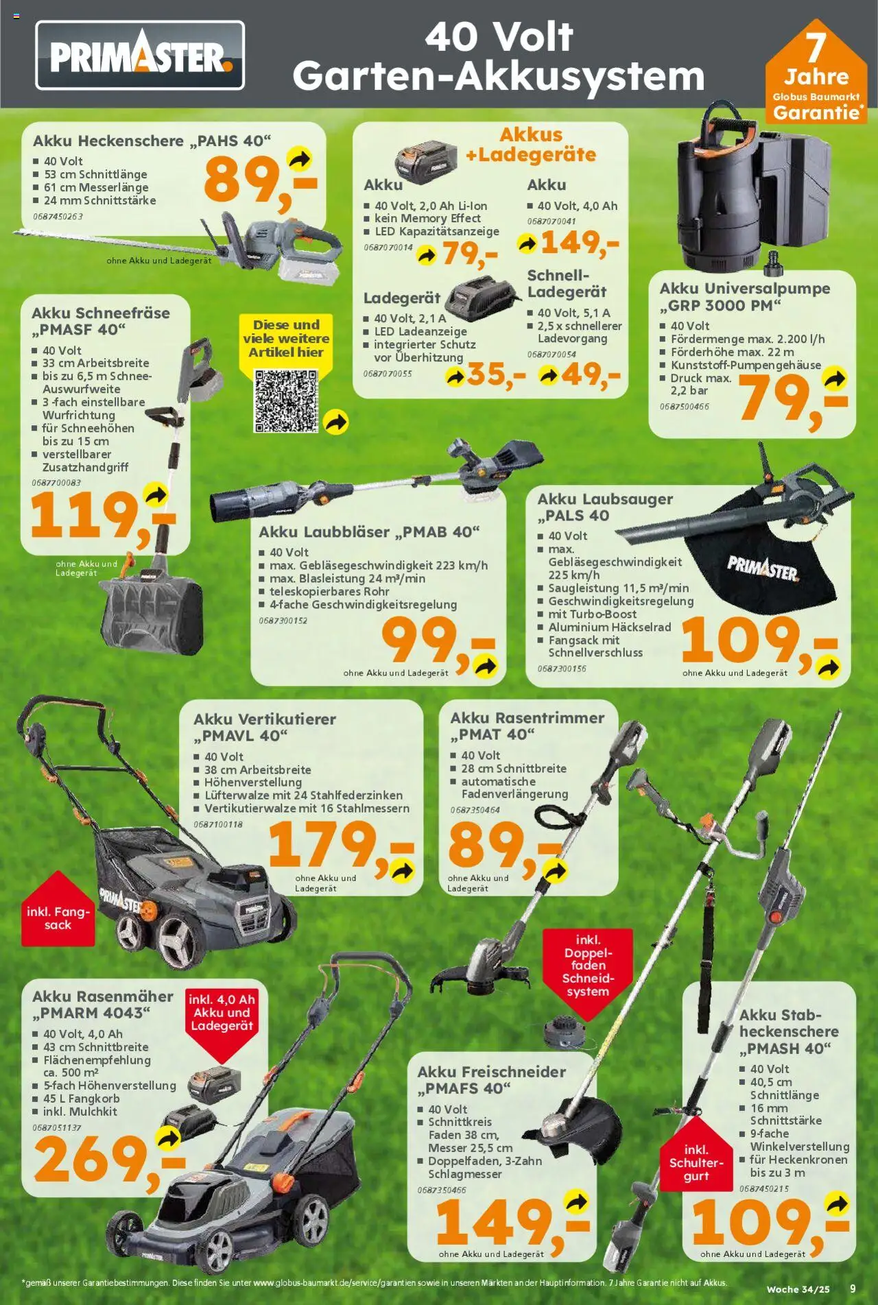 Globus Baumarkt Prospekt 	 - gültig ab dem 18.08.2025 | Seite: 9 | Produkte: Rasenmäher, Ladegerät