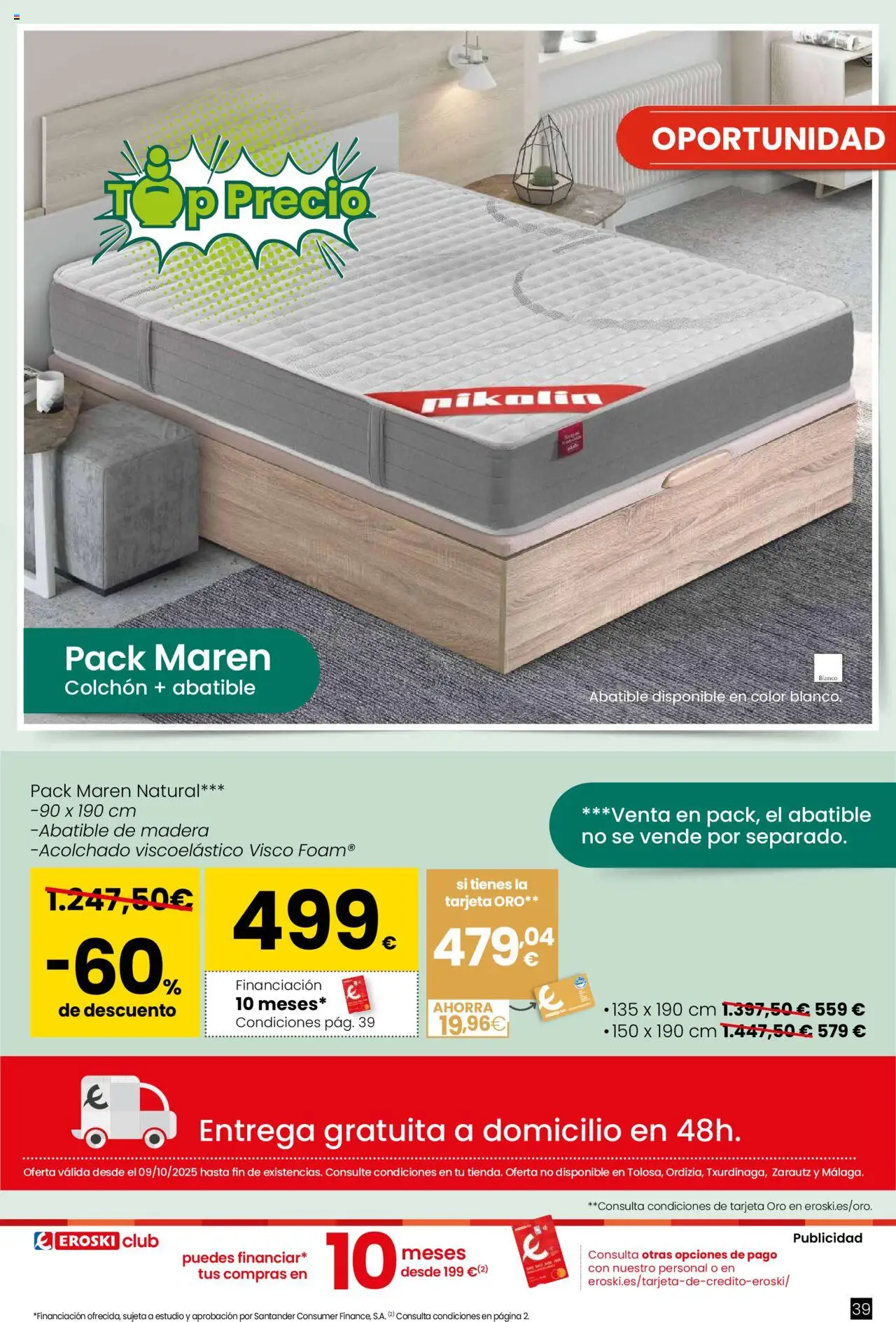 Eroski - Oh! Qué chef │ válido desde el 09.10.2025 | Página: 39 | Productos: Colchon