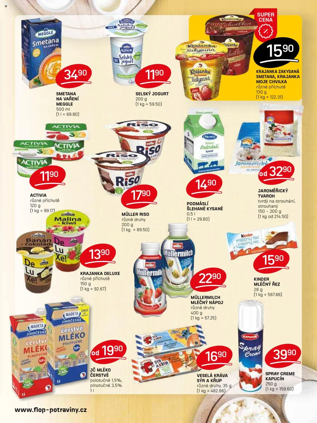 Flop leták od 13.08.2025 | Strana: 5 | Produkty: Kiwi, Podmáslí, Kinder, Müllermilch
