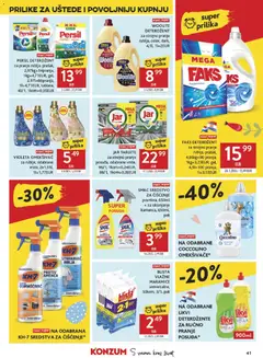Katalog Konzum - Pregled kataloga iz trgovine Konzum, vrijedi od 25.03.2026 | Stranica: 41 | Proizvodi: Vlažne maramice, Omekšivač, Jar, Jar tablete