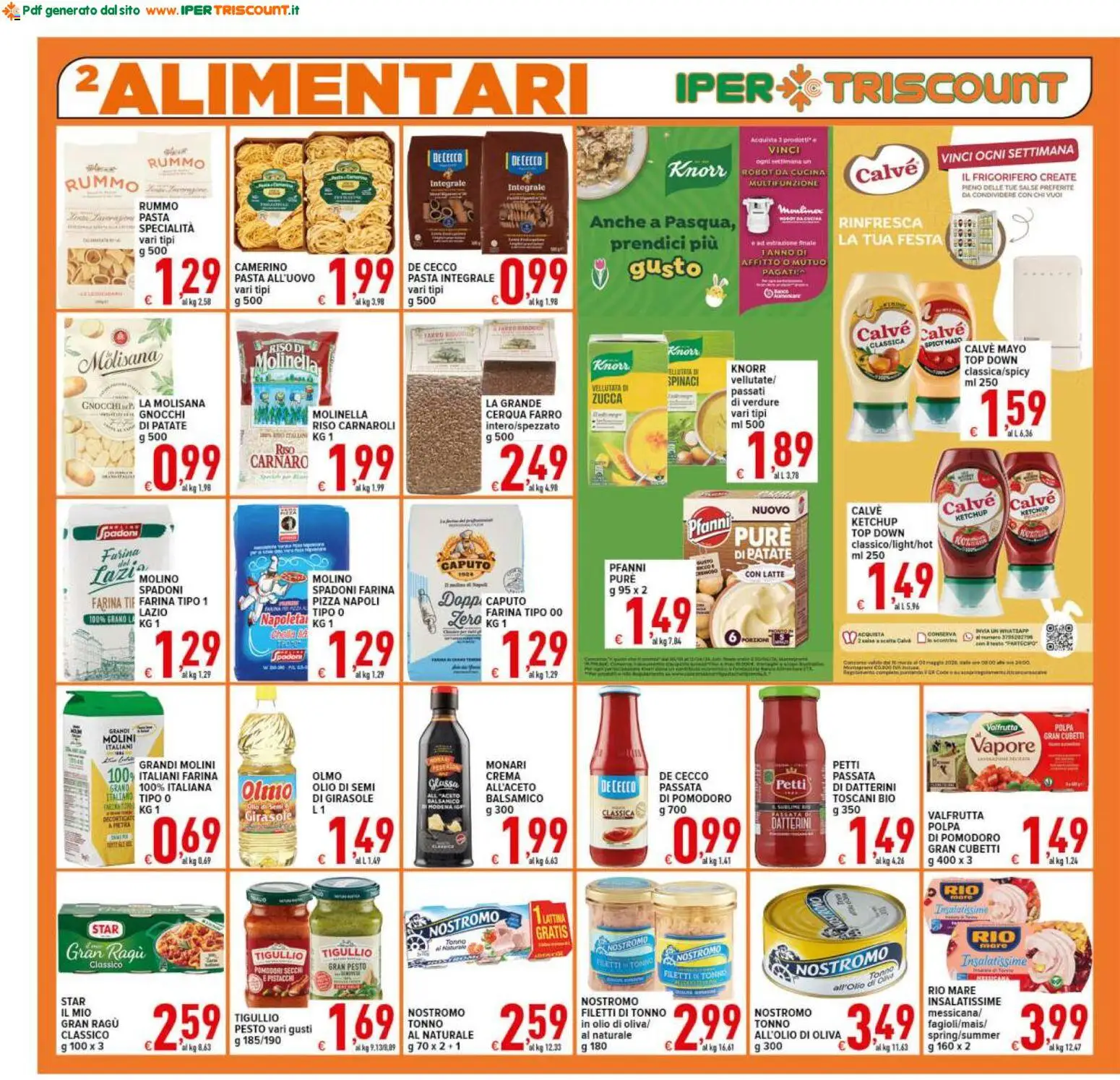 Volantino Ipertriscount del 07.04.2026 | Pagina: 2 | Prodotti: Crema, Spinaci, Tonno, Gnocchi