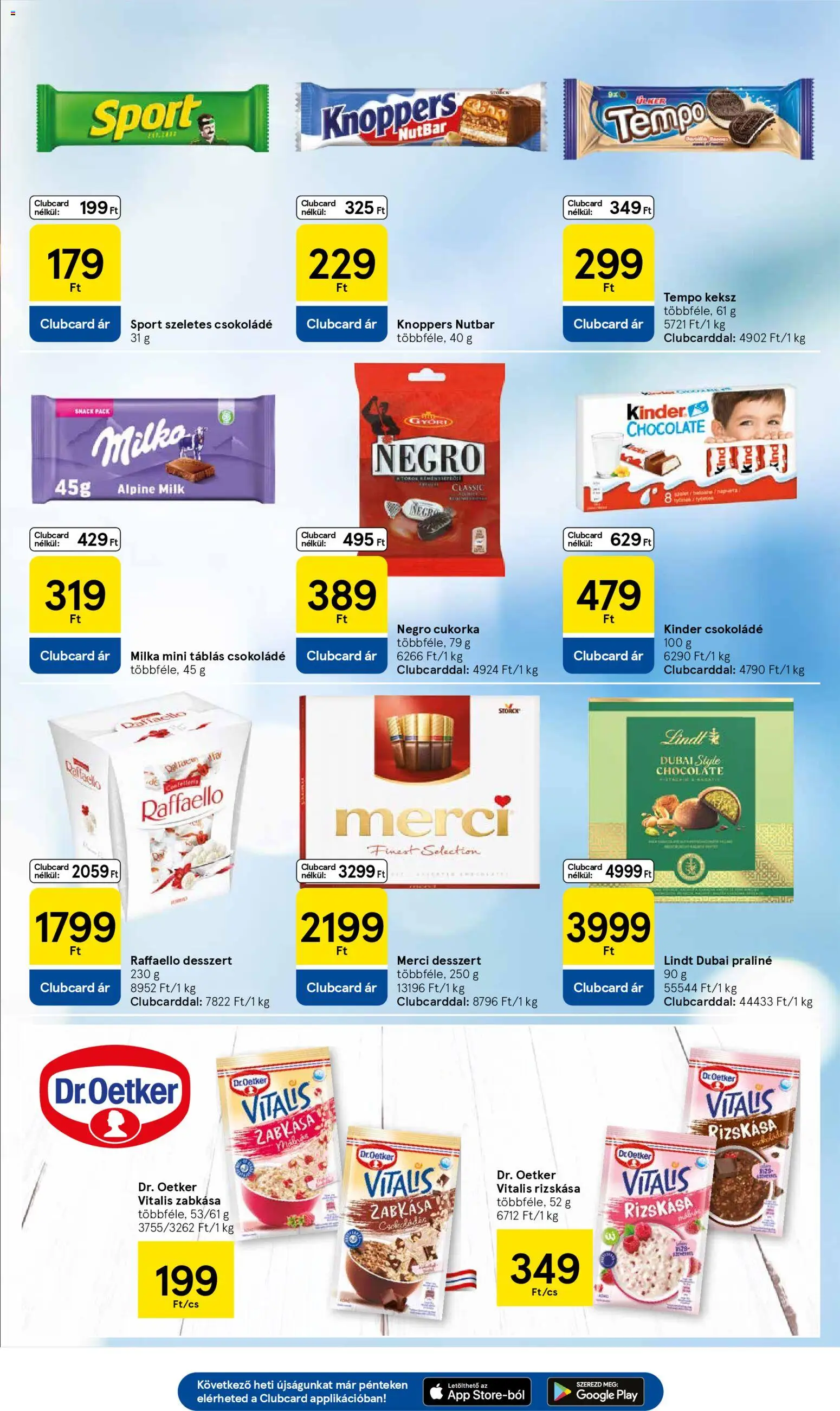 Tesco akciós ujság - amely érvényes a következő dátumtól: 30.10.2025 | Oldal: 21 | Termékek: Raffaello, Zabkása, Praliné, Csokoládé