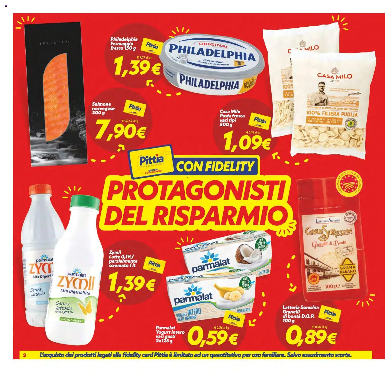 Volantino SuperConveniente del 13.02.2026 | Pagina: 2 | Prodotti: Yogurt, Salmone, Latte, Pasta