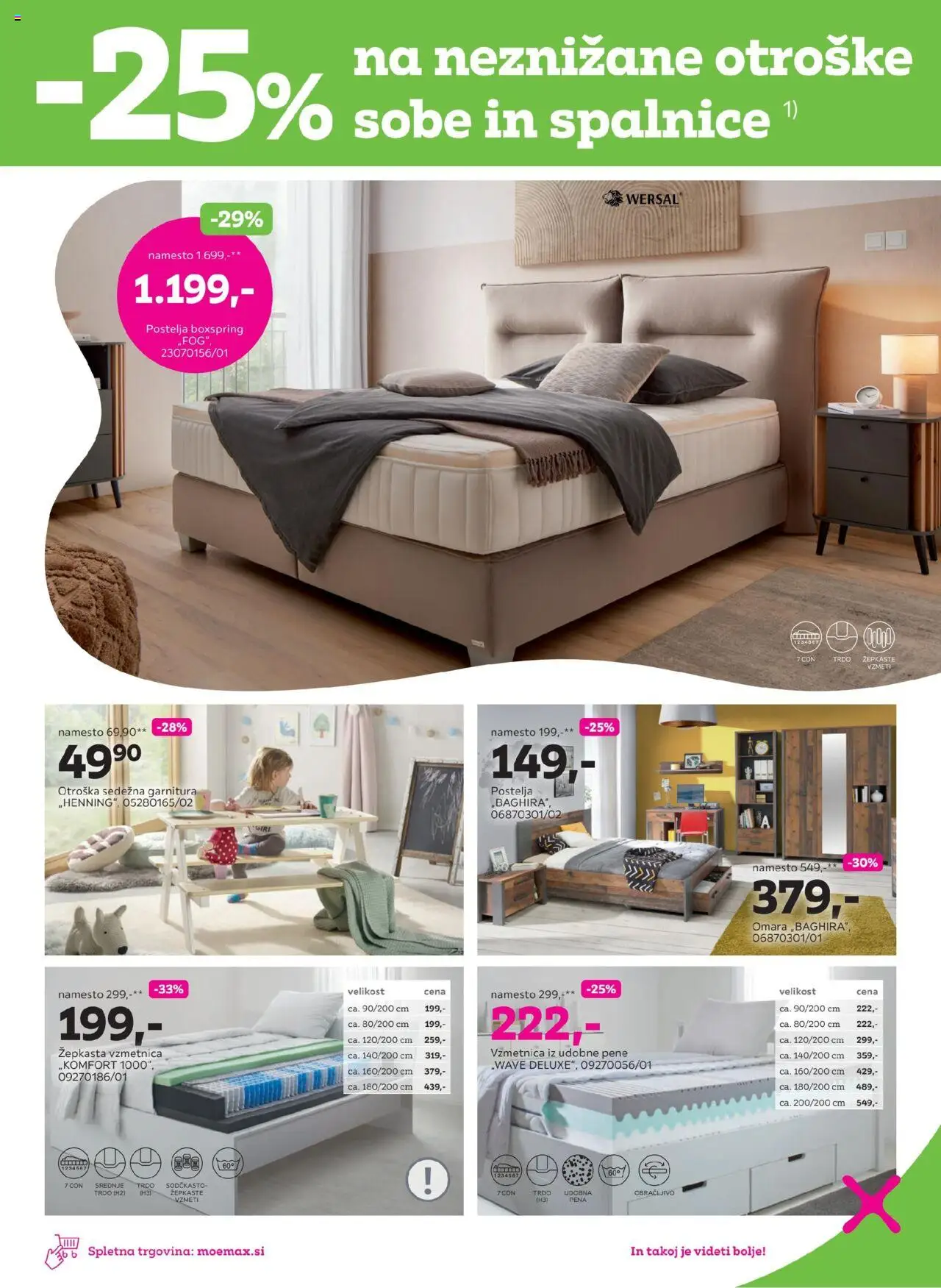 Novi Mömax katalog ponudbe – veljaven od 15.09.2025 | Stran: 3 | Izdelki: Postelja, Vzmetnica, Omara, Sedezna garnitura
