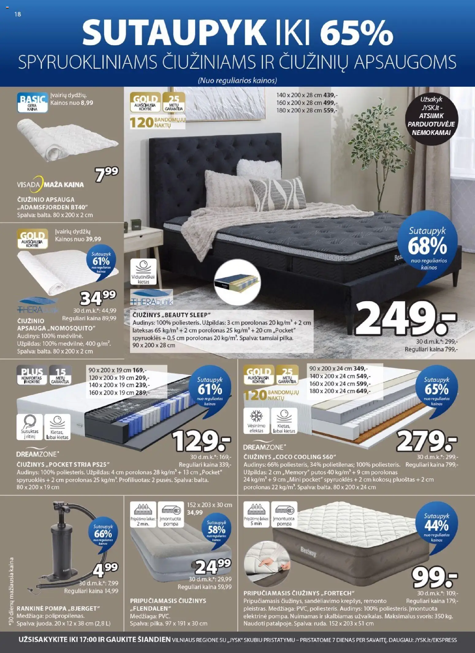 JYSK akcijos nuo 28.04.2026 | Puslapis: 18 | Prekių: Čiužinys, Rankinė