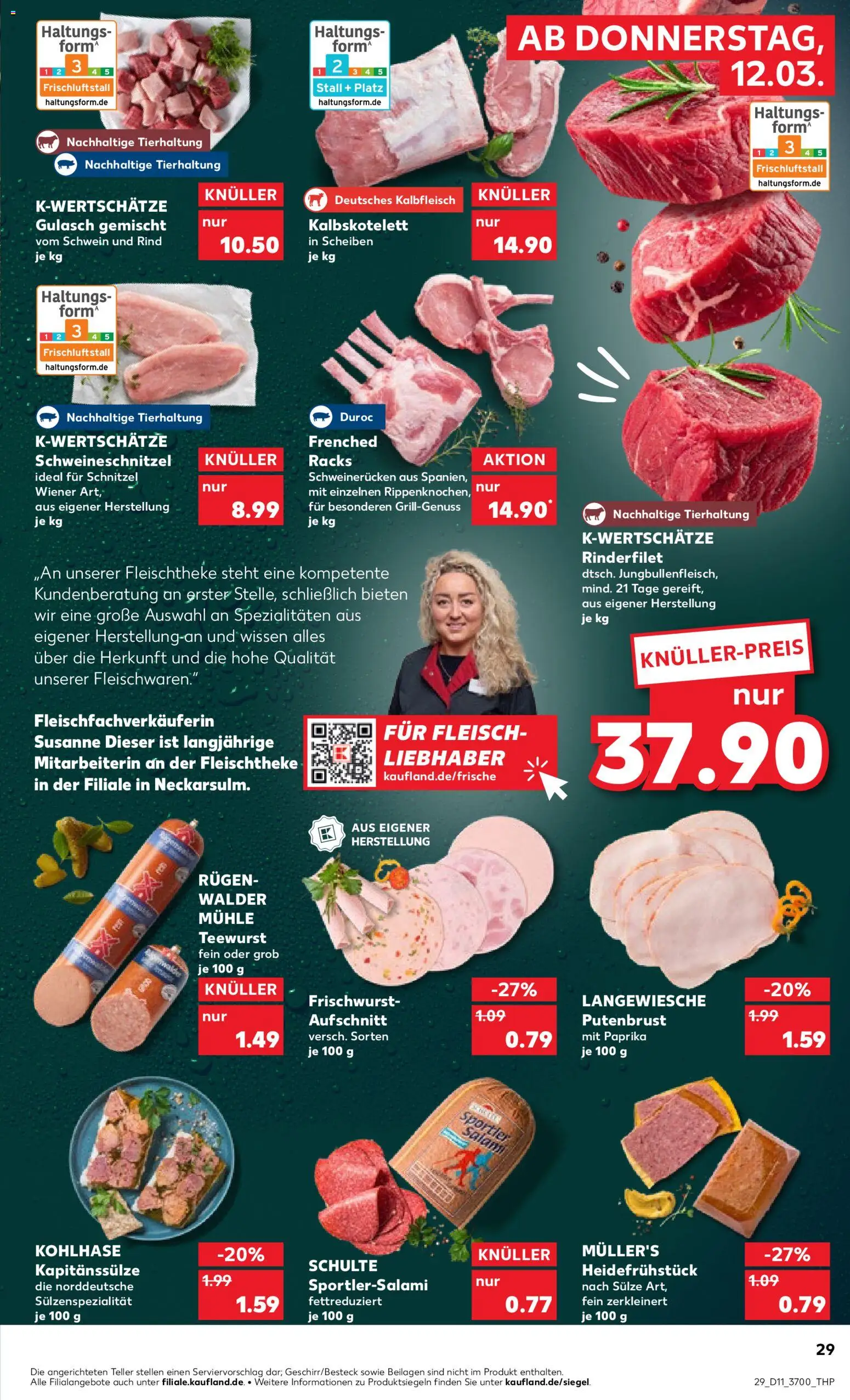 Kaufland Prospekt Rostock	 – gültig ab 12.03.2026 | Seite: 29 | Produkte: Mühle, Gulasch, Salami, Fleisch