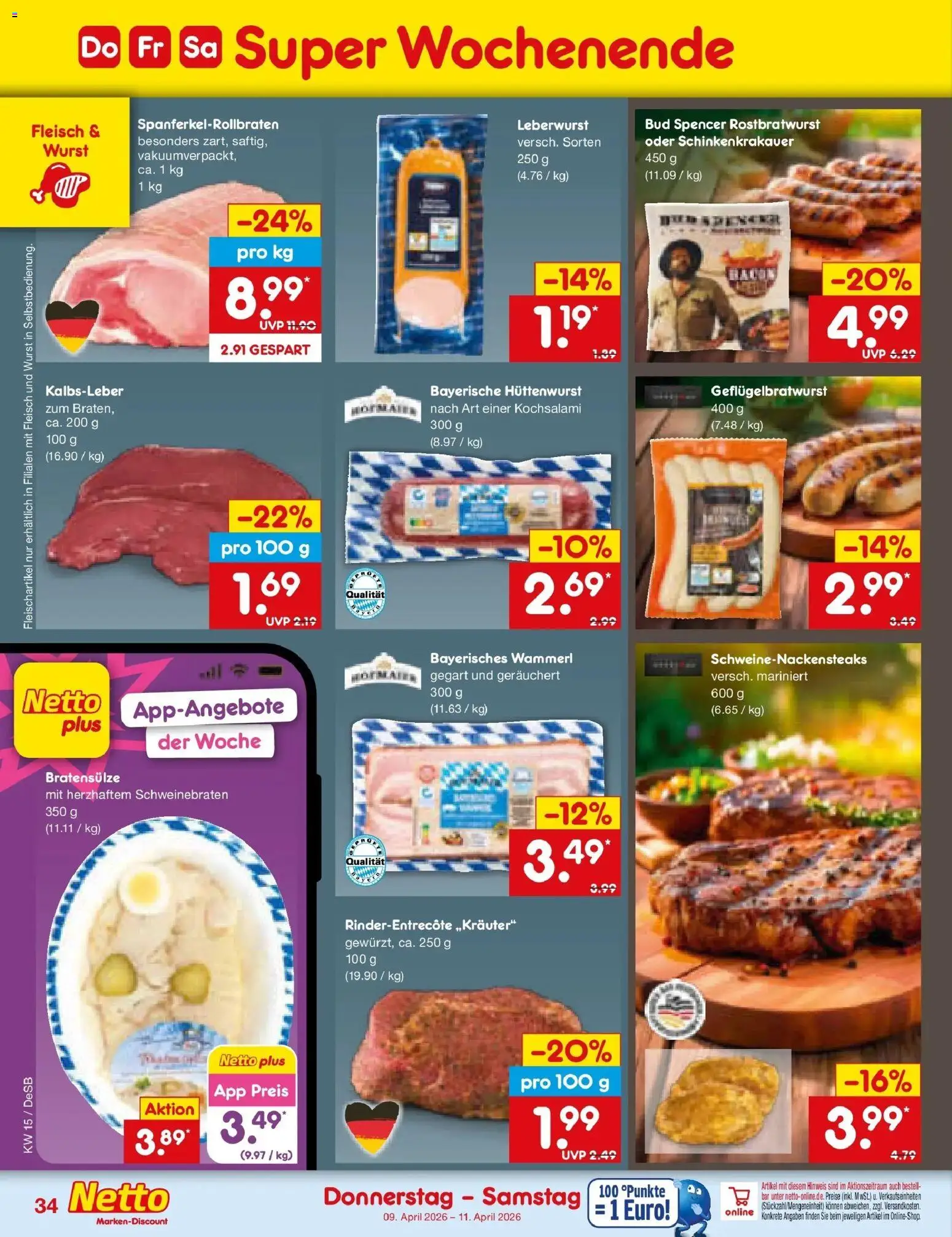 Netto Marken-Discount Prospekt Thierhaupten	 – gültig ab 05.04.2026 | Seite: 50 | Produkte: Kalbsleber, Wurst, Fleisch