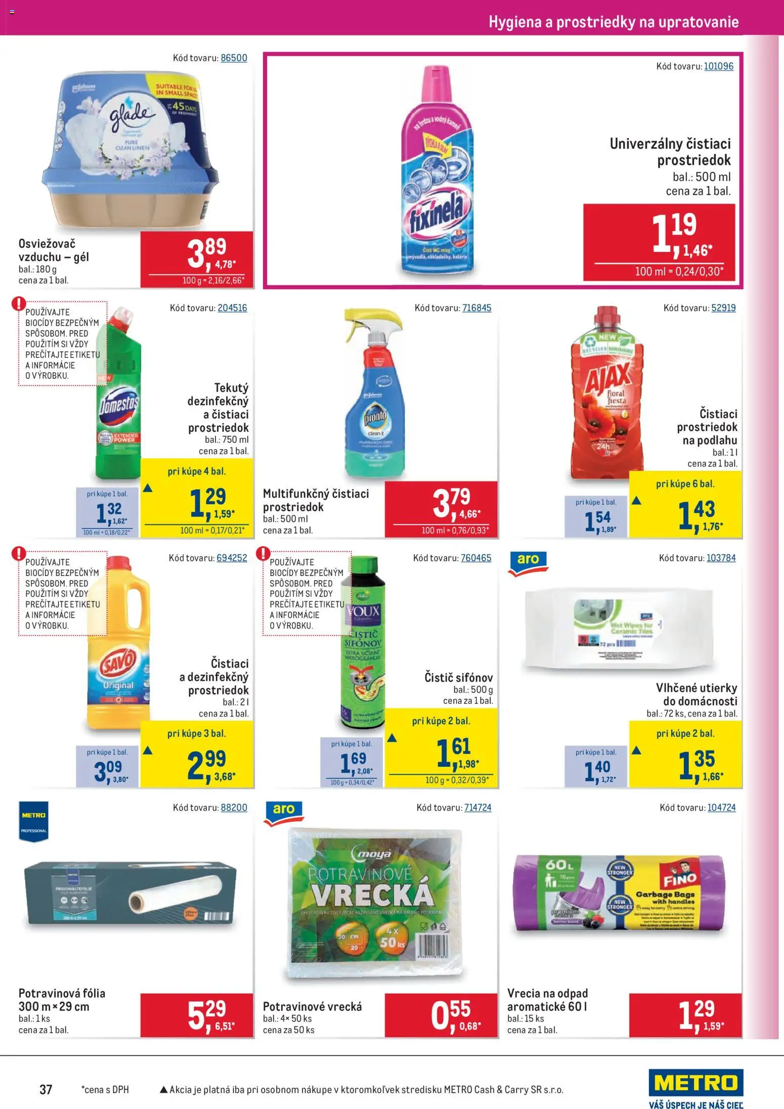 Nové Metro akcie – leták je platný od 02.01.2026 | Strana: 37 | Produkty: Savo, Čistiaci prostriedok