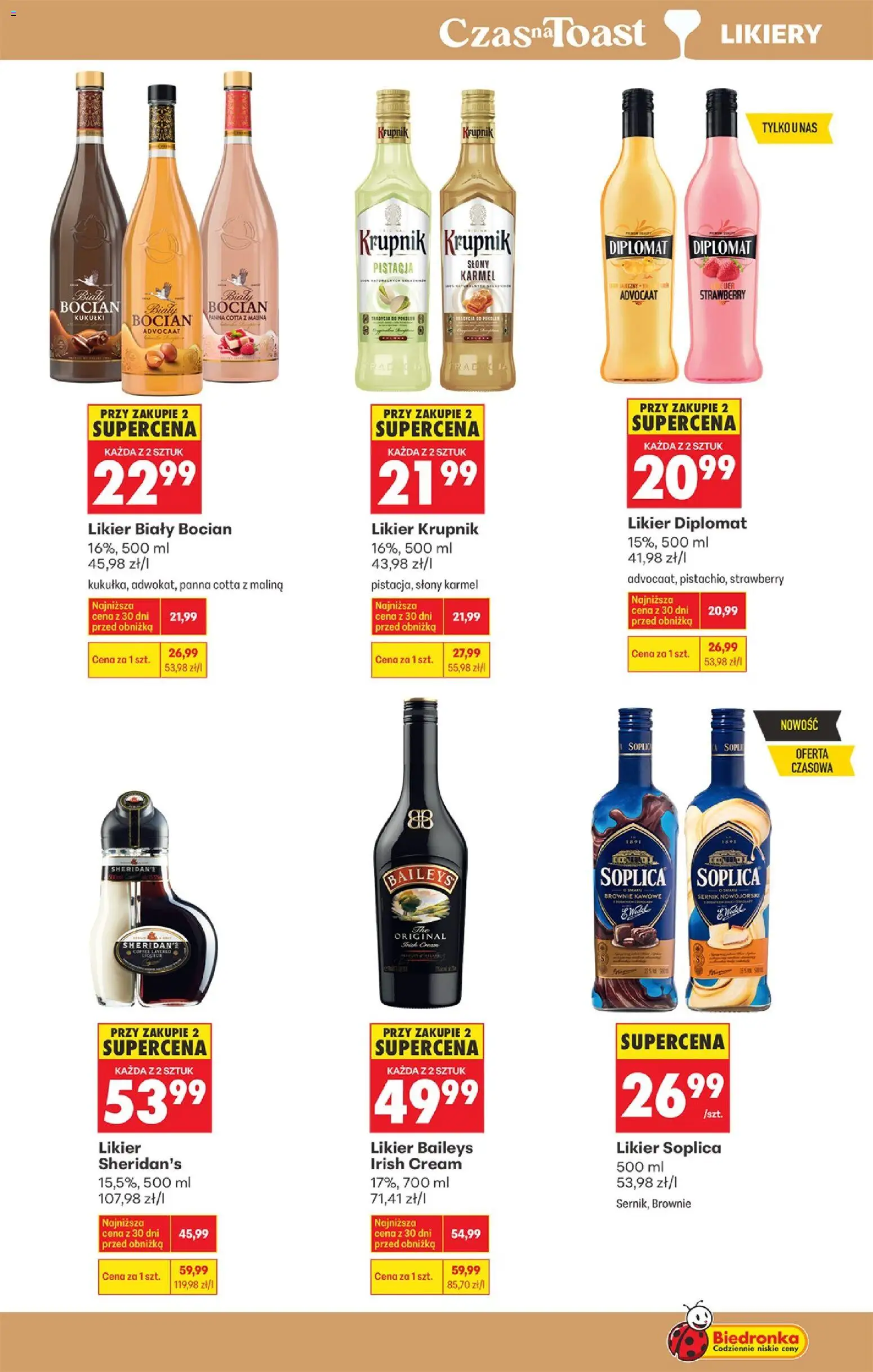 Biedronka Polsko leták - Czas na toast od 23.03.2026 | Strana: 43 | Produkty: Sheridan's, Brownie, Irish cream, Baileys