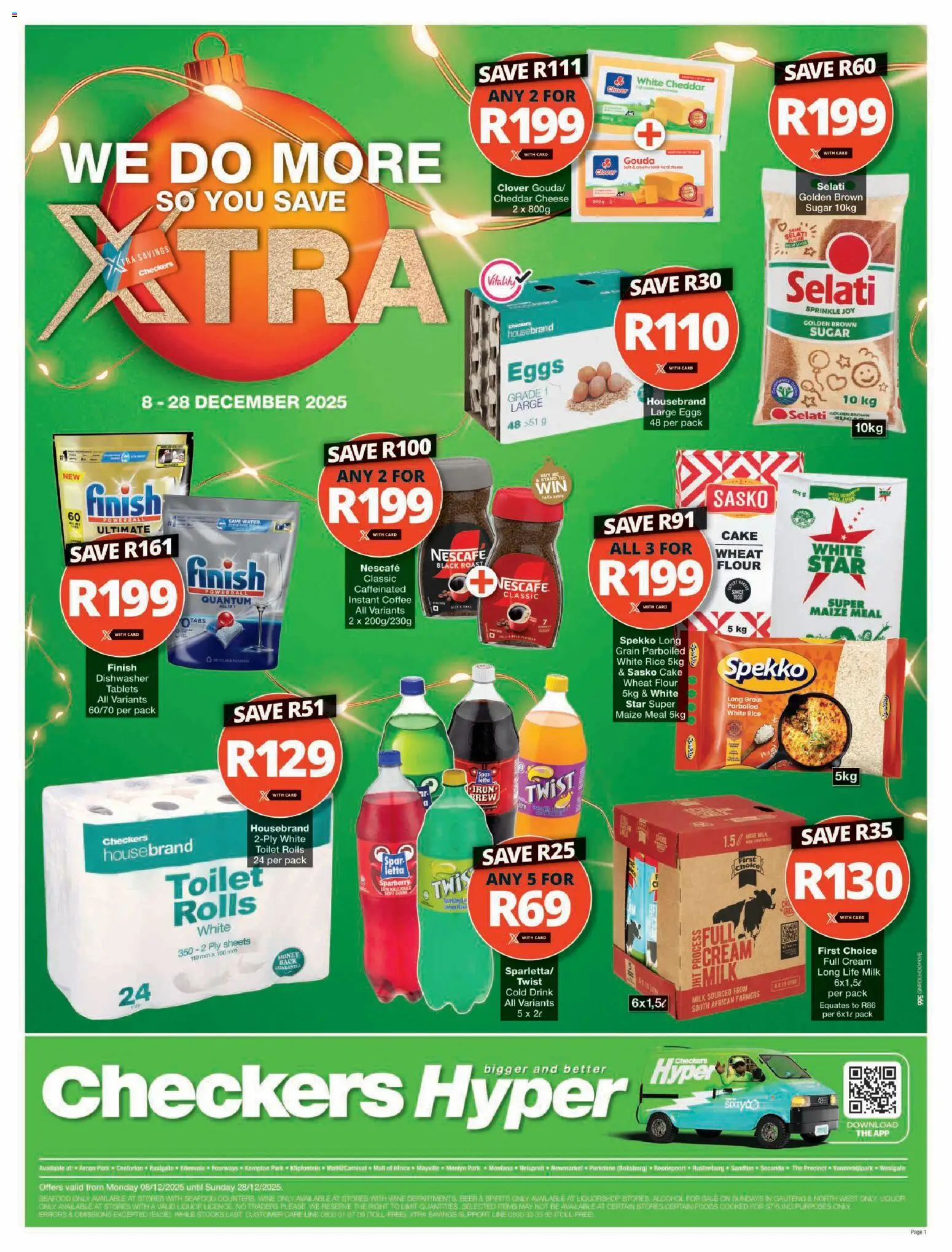 New Checkers catalogue – valid from 08.12.2025 | Page: 1 | Products: Milk, Cheese, Eggs, Cream