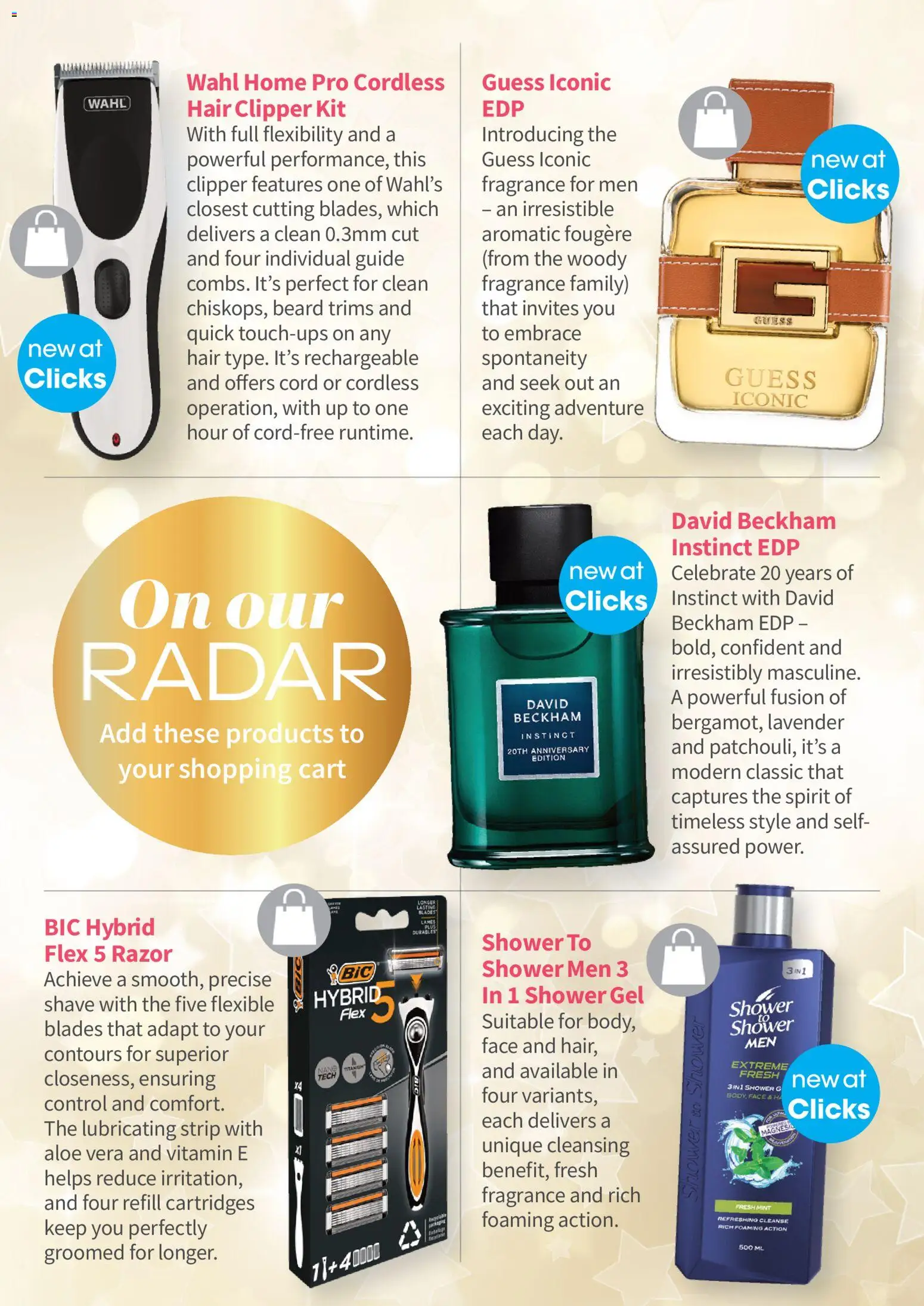 New Clicks catalogue – valid from 01.12.2025 | Page: 59 | Products: Shower, Hair clipper, Fragrance, Shower gel