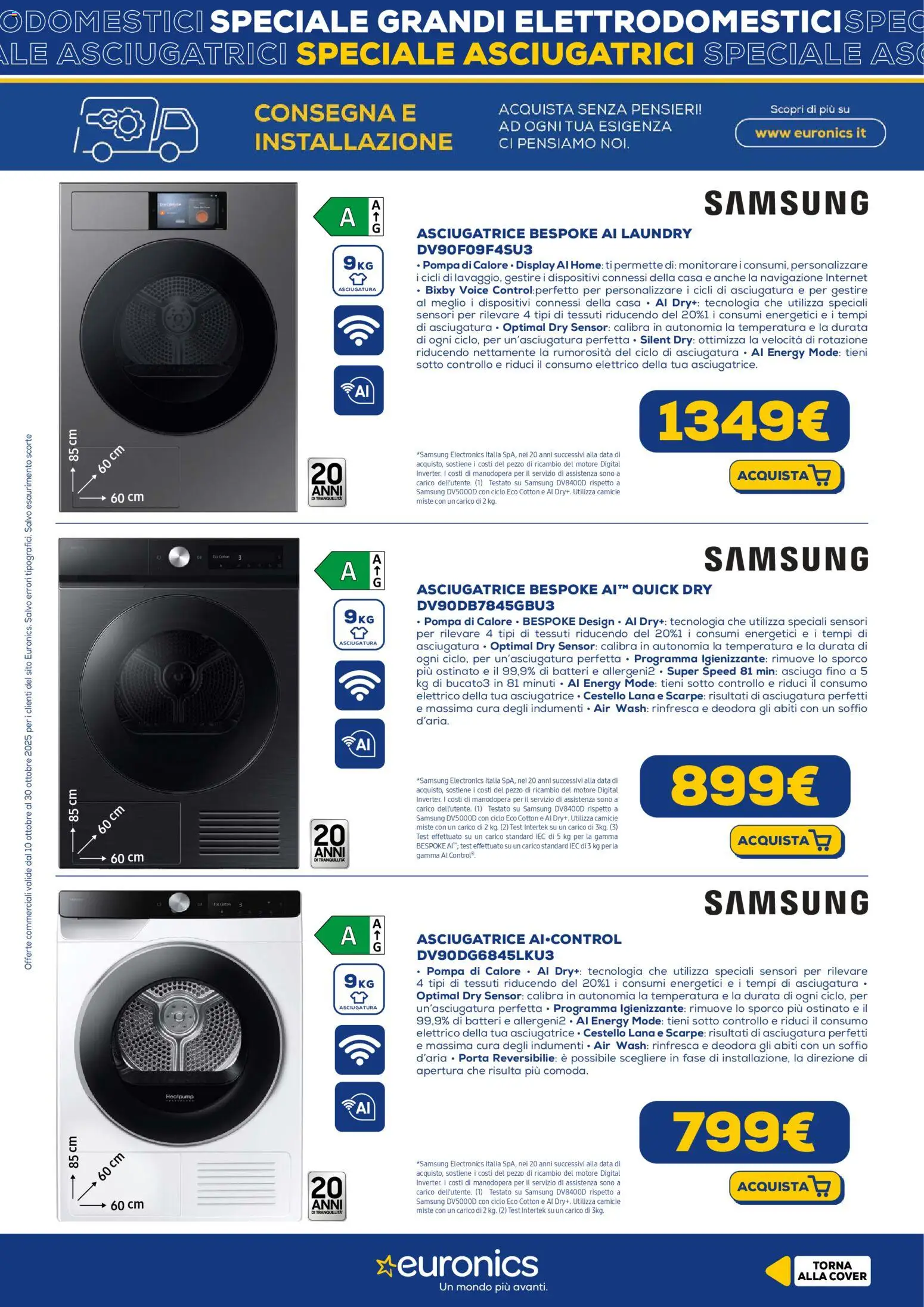 Volantino Euronics del 10.10.2025 | Pagina: 10 | Prodotti: Abiti, Scarpe, Monitorare, Samsung