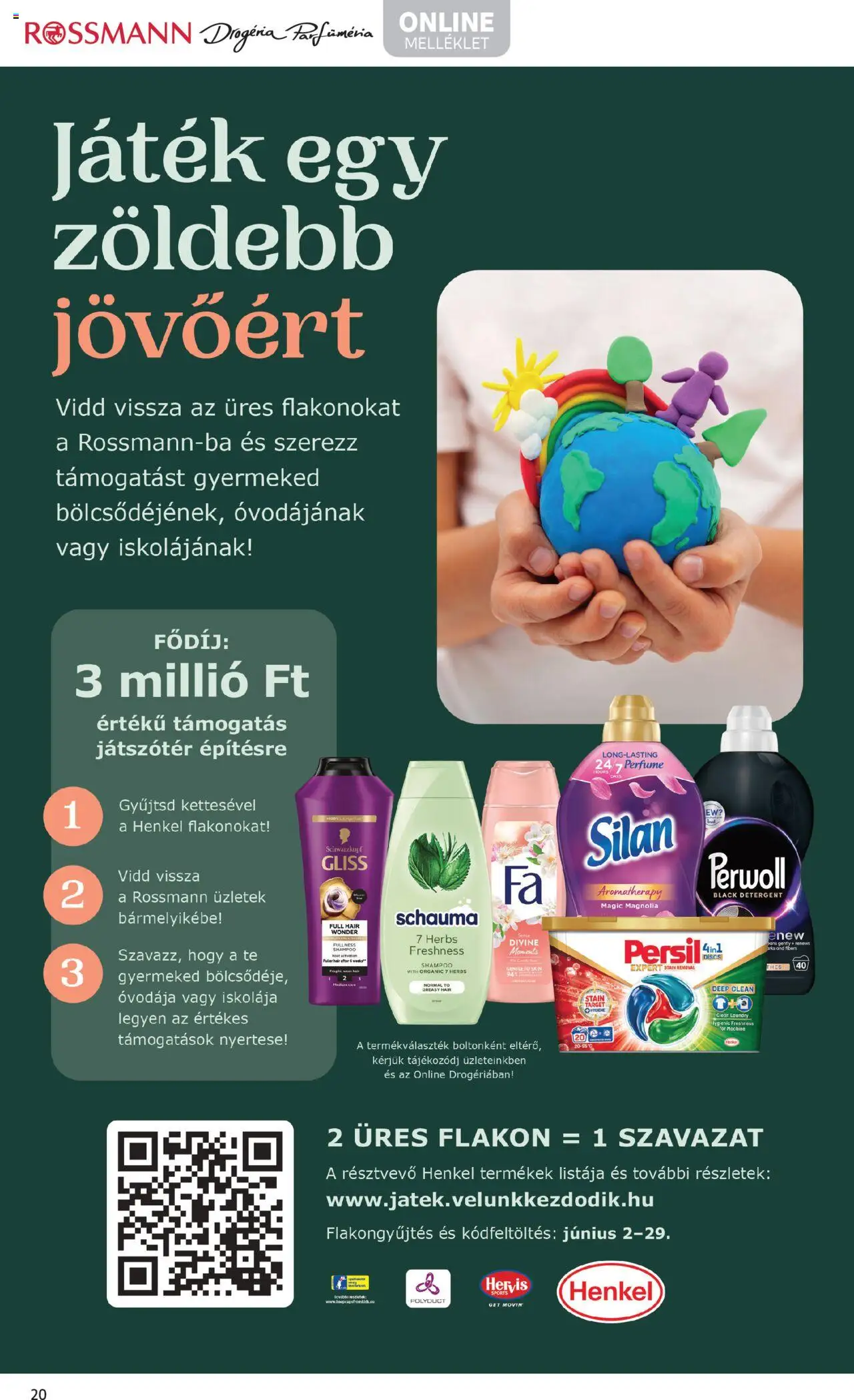 Rossmann akciós ujság - amely érvényes a következő dátumtól: 02.06.2025 | Oldal: 22 | Termékek: Persil, Perwoll, Játék
