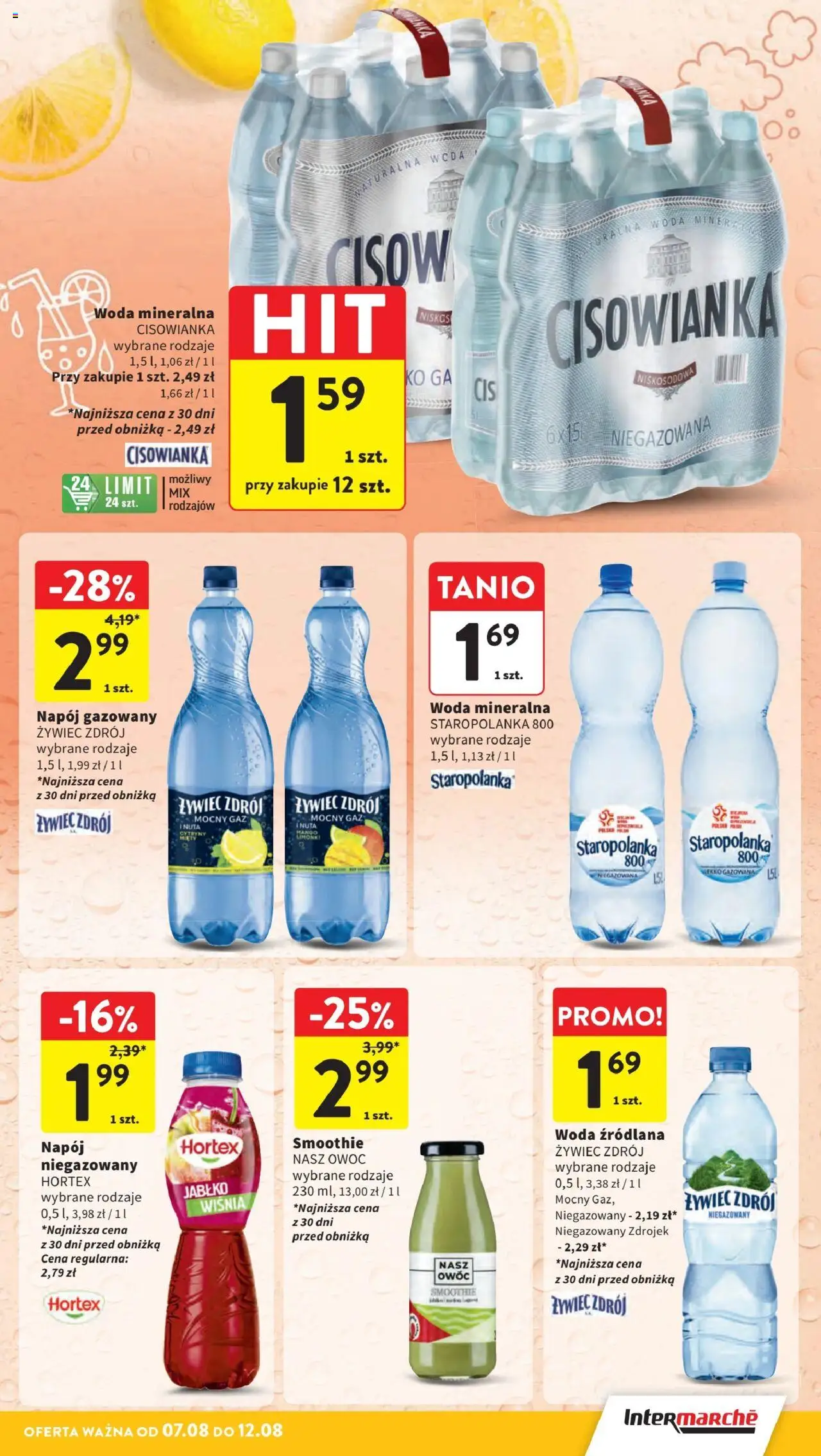 Intermarche Gazetka od 07.08.2025 | Strona: 31 | Produkty: Mango, Woda źródlana, Smoothie, Woda
