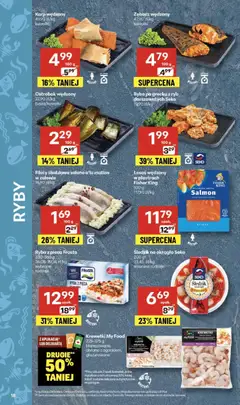Pogląd oferty "Delikatesy Centrum Gazetka" - ważna od 06.11.2025 | Strona: 18 | Produkty: Łosoś wędzony, Ryba po grecku, Ryby, Ryba
