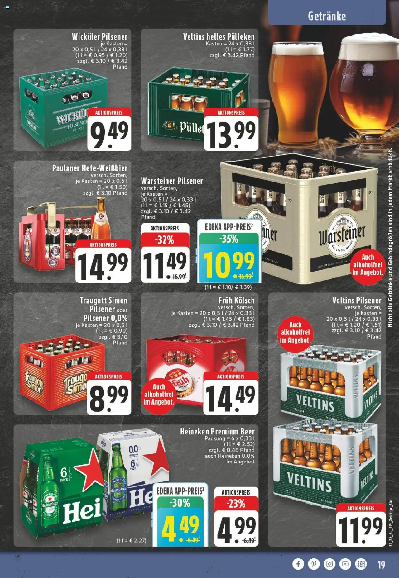 Edeka prospekt Radevormwald	 - gültig ab dem 03.08.2025 | Seite: 19 | Produkte: Helles pulleken, Heineken, Warsteiner, Paulaner