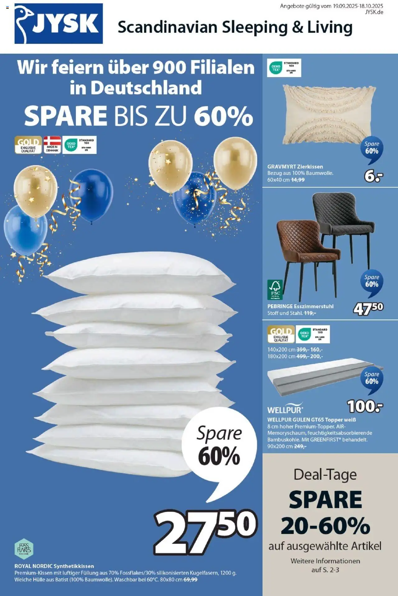 JYSK Produktkatalog – gültig ab 19.09.2025 | Seite: 1 | Produkte: Hülle, Topper