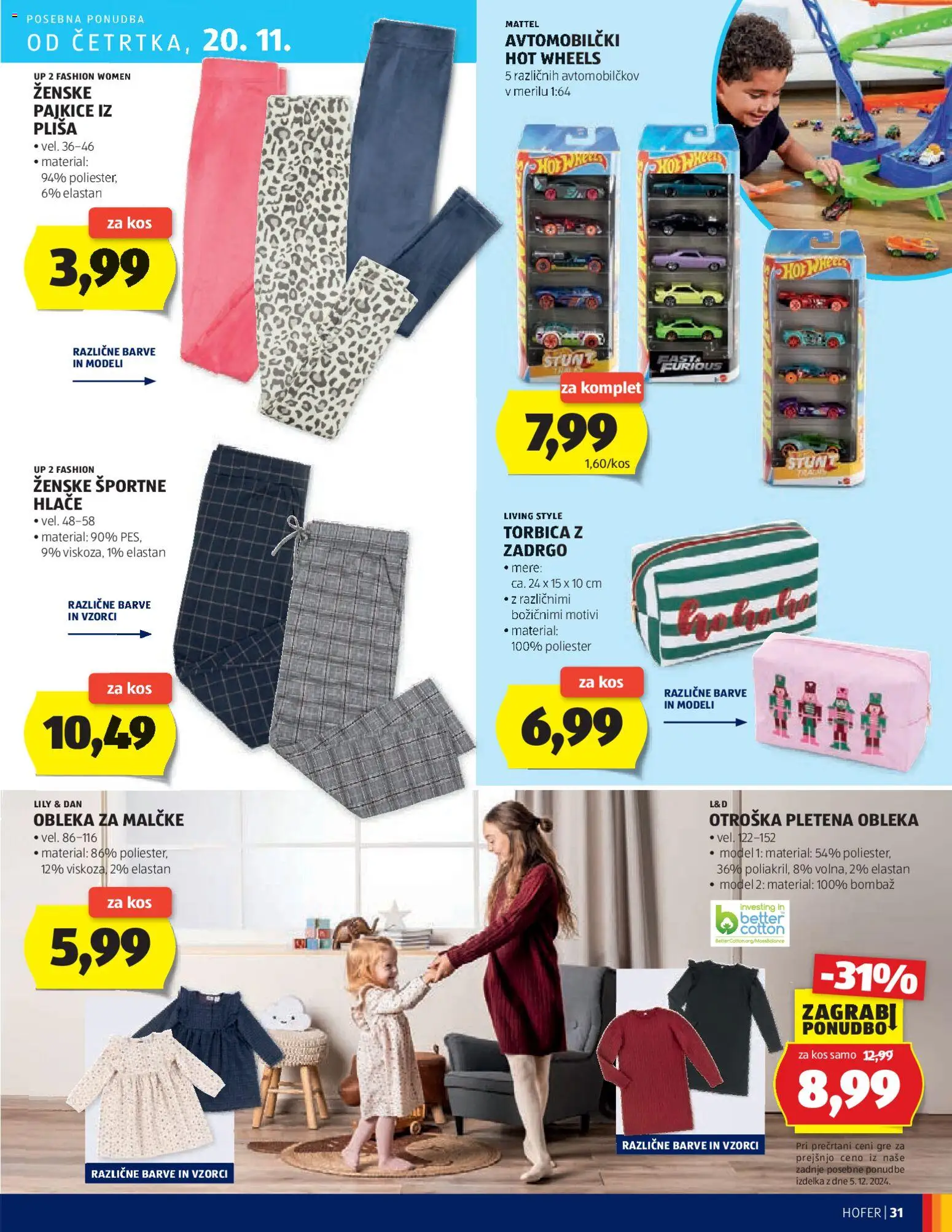 Novi Hofer katalog ponudbe – veljaven od 13.11.2025 | Stran: 31 | Izdelki: Kos, Hlace, Obleka, Torbica