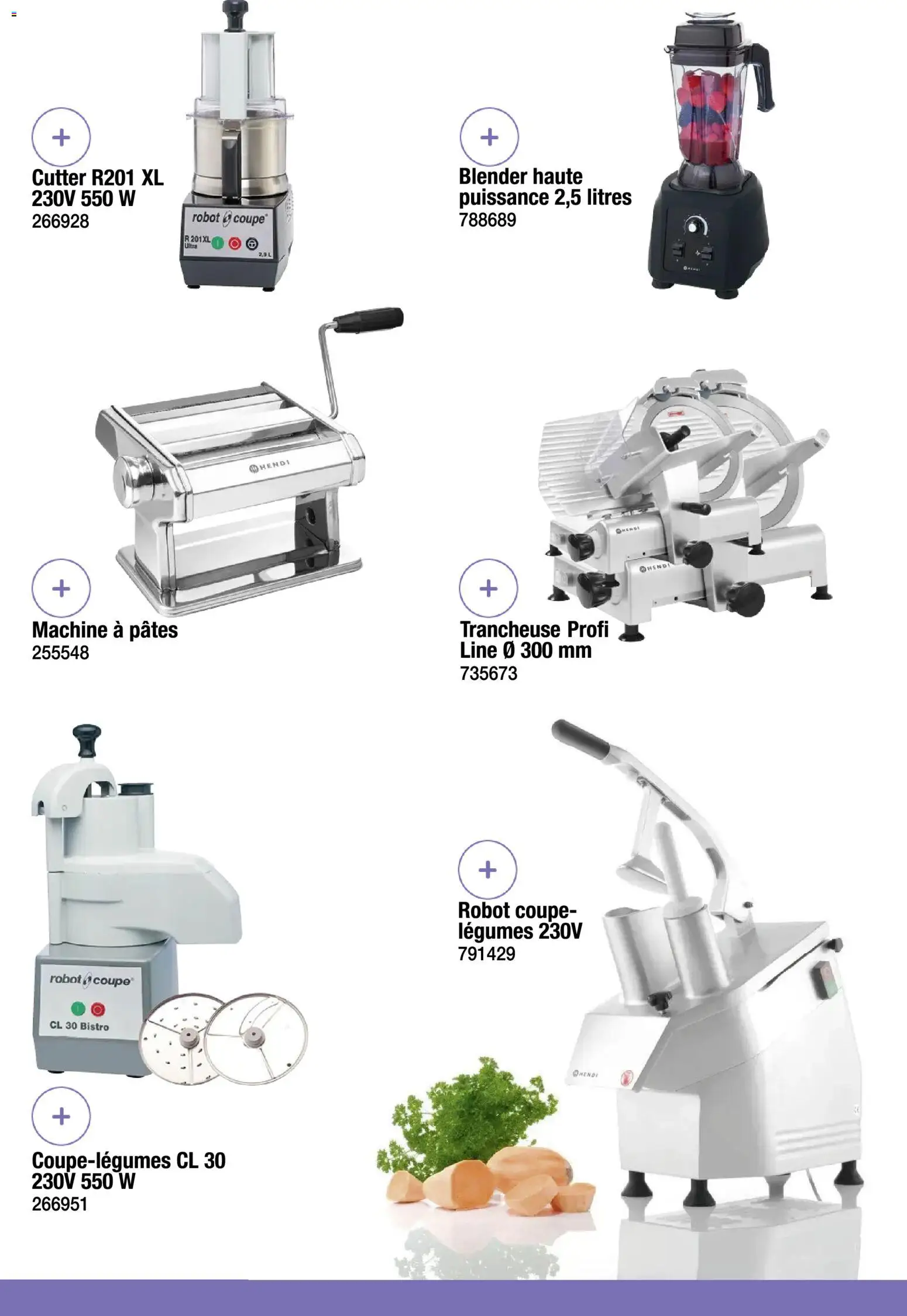 {H1} | Page: 58 | Produits: Blender, Trancheuse, Robot, Pâtes