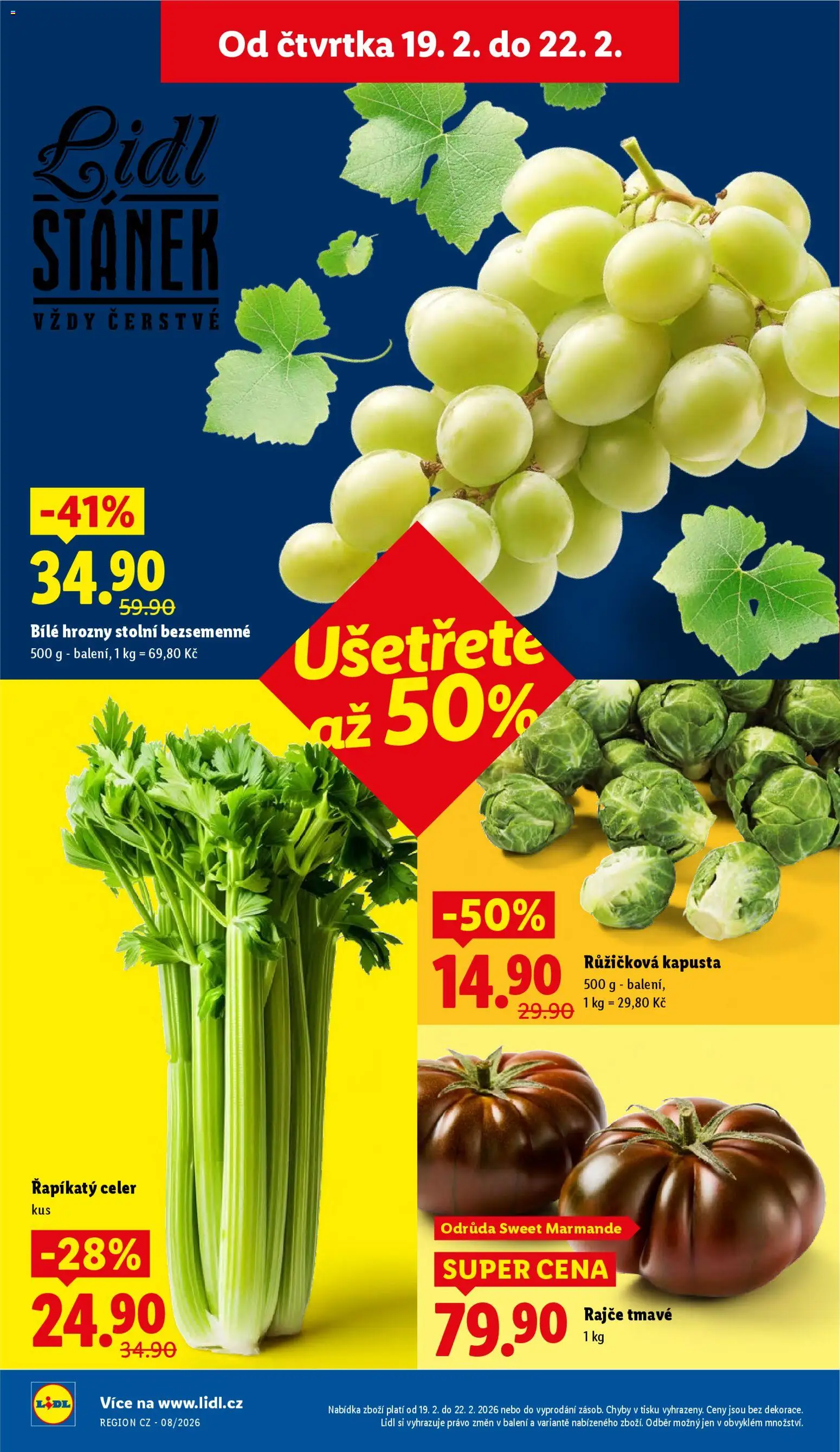 Lidl leták od 19.02.2026 | Strana: 8 | Produkty: Řapíkatý celer, Kapusta, Celer, Hrozny